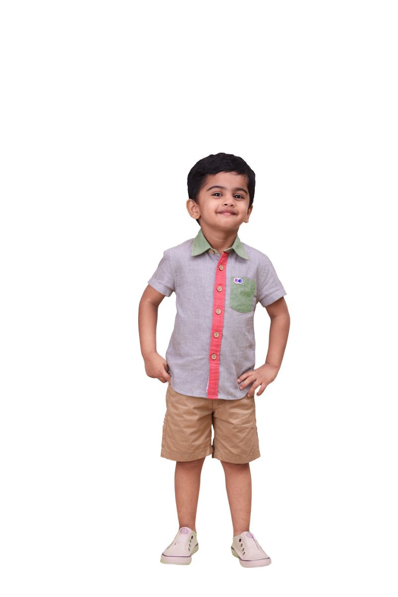 Boys Slate Coral Shirt
