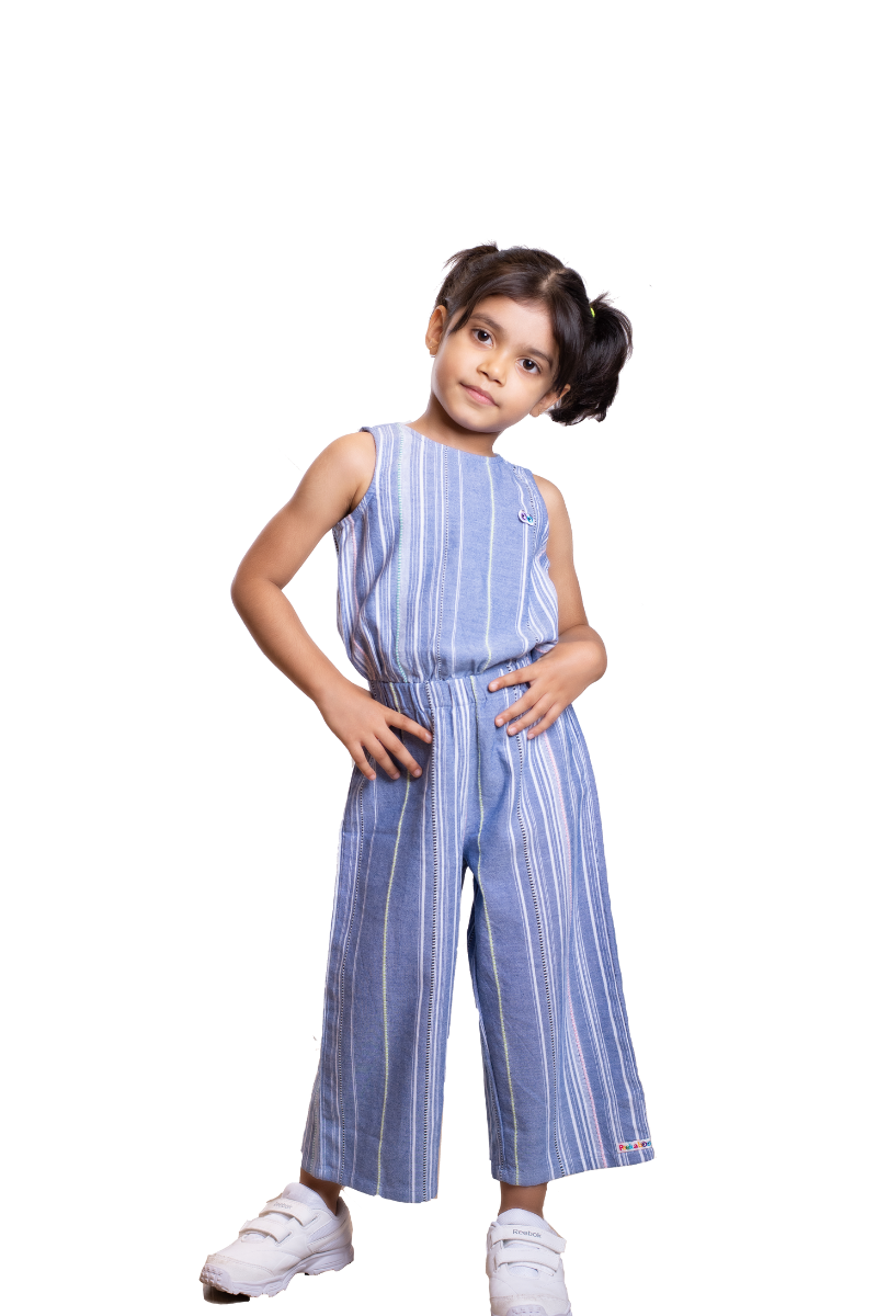 Girls Blue Splasher Jumpsuit