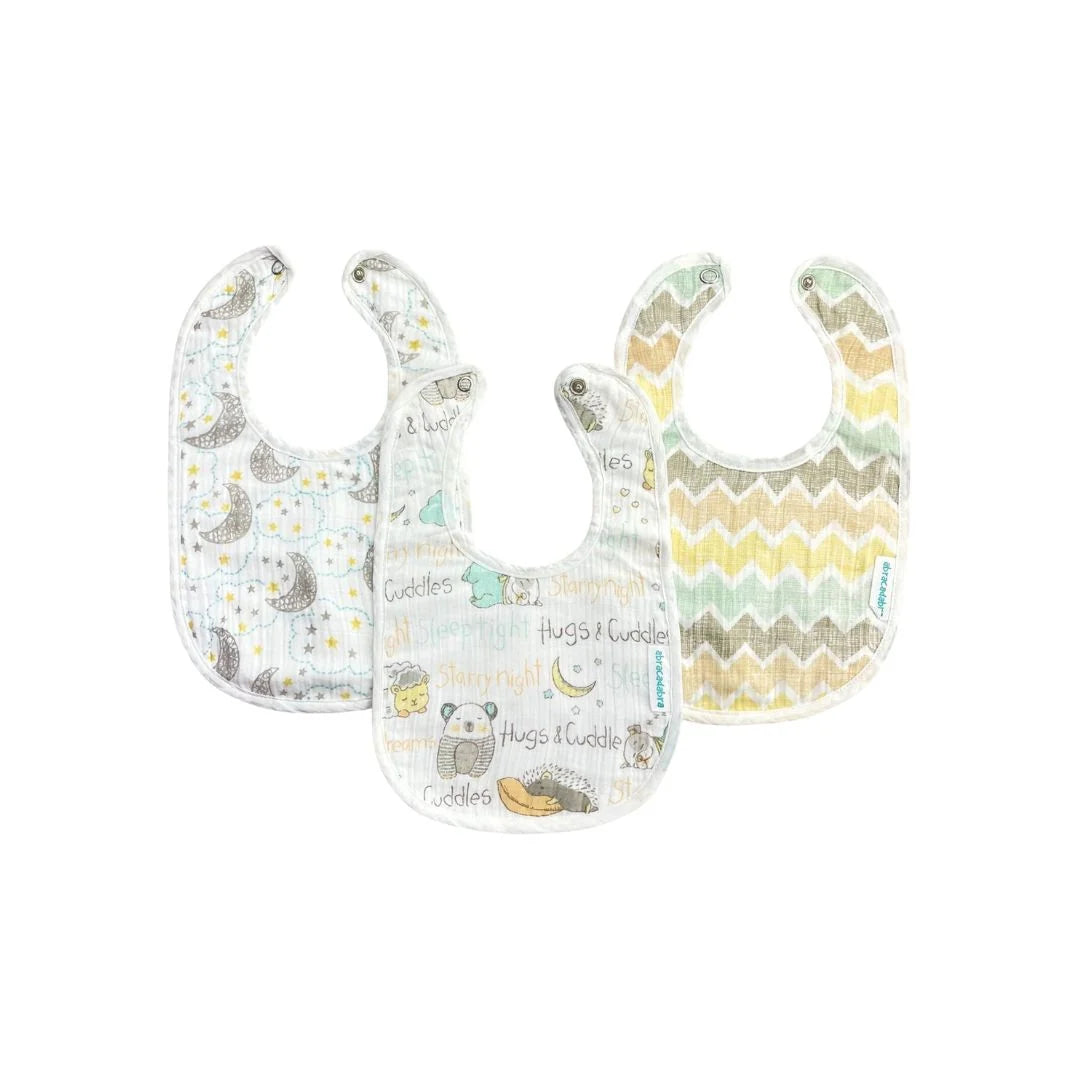 Muslin Bibs Sleepy Friends