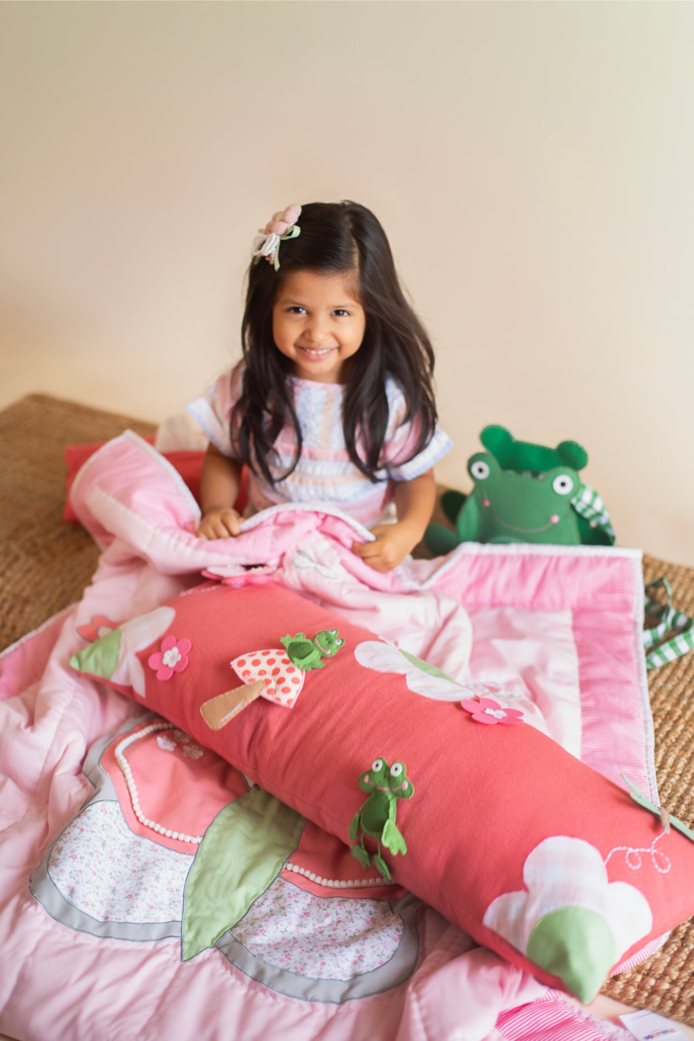BUTTERFLY GARDEN LONG CUSHION COVER WITH POP UPS