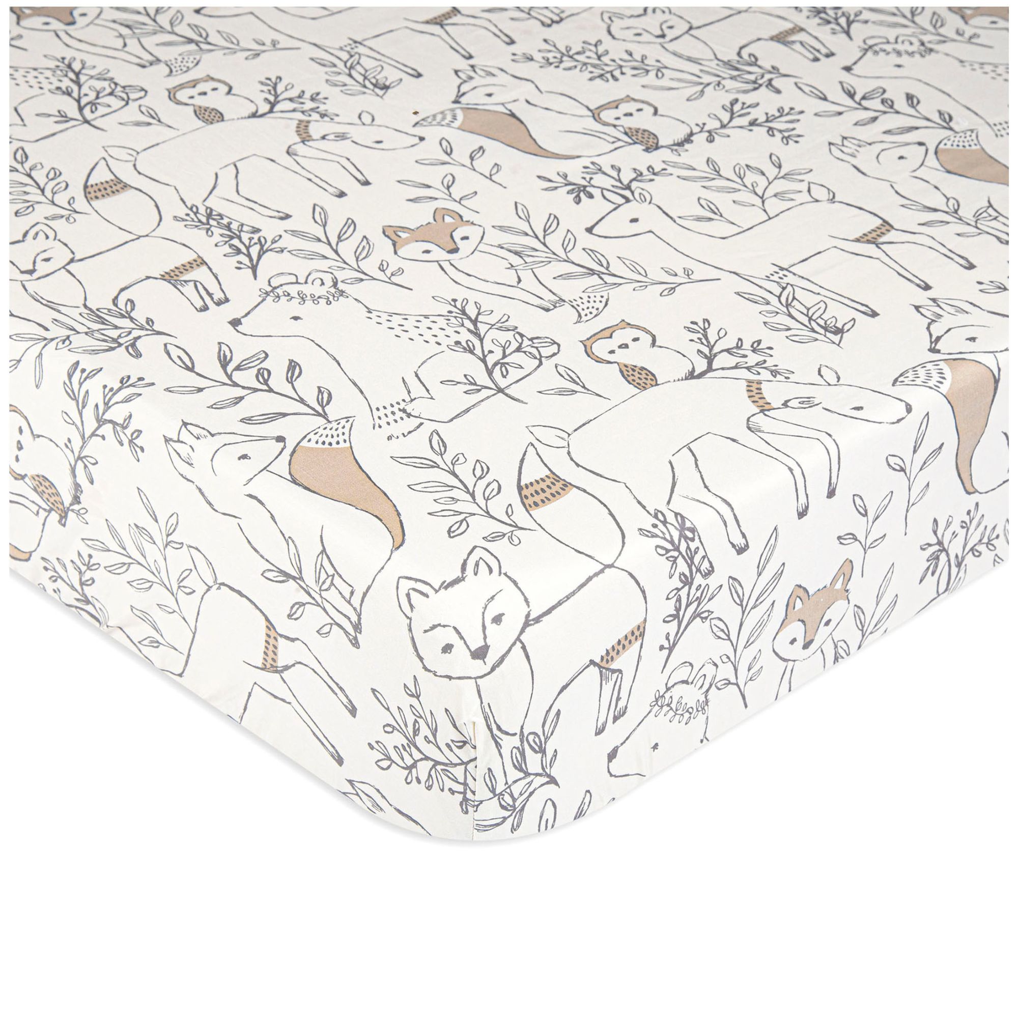 Ezra Crib Fitted Sheet – Woodland