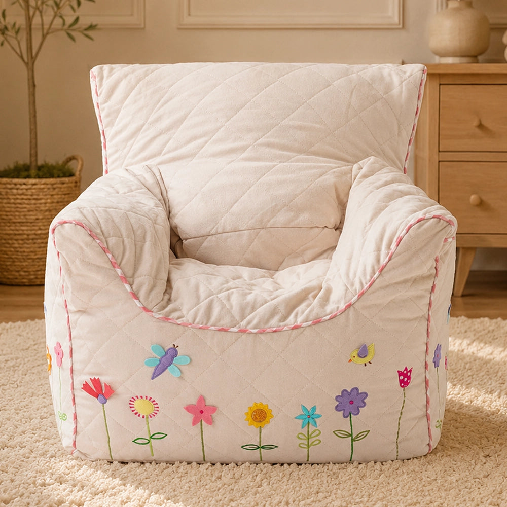 FLOWER GARDEN QUILTED - BEAN CHAIR COVER
