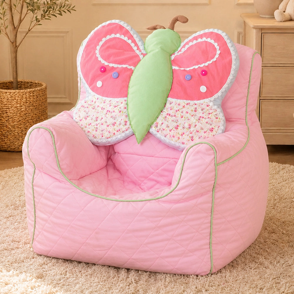 VINTAGE GARDEN BUTTERFLY QUILTED - BEAN CHAIR COVER