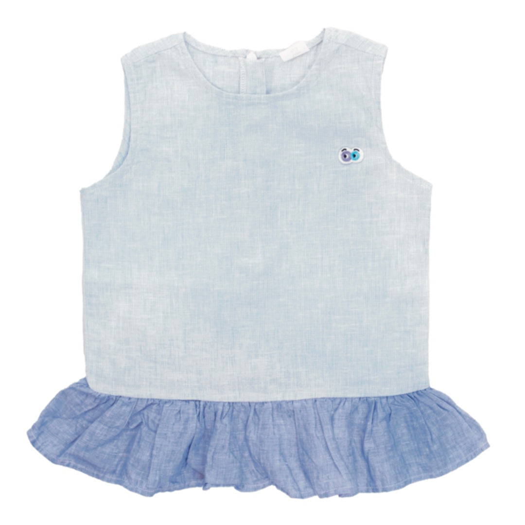 Girls Teal Dolphin Top