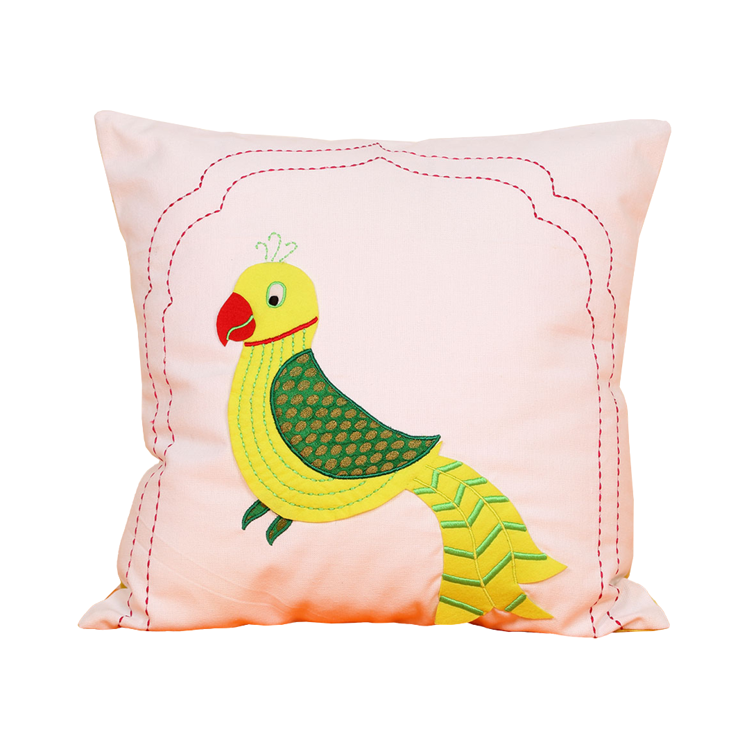 Amazing India Parrot 16" x 16" Cushion Cover