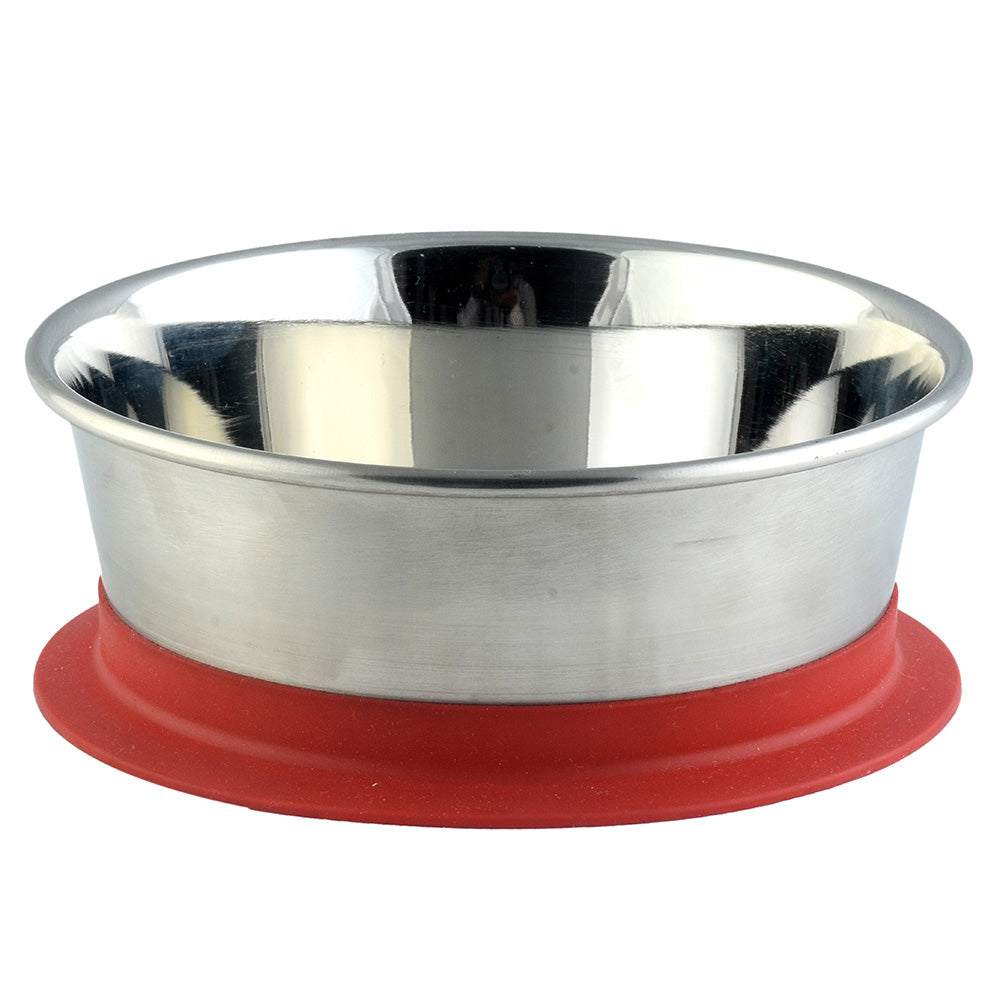 Stainless Steel Bowl with Silicone Suction - Red