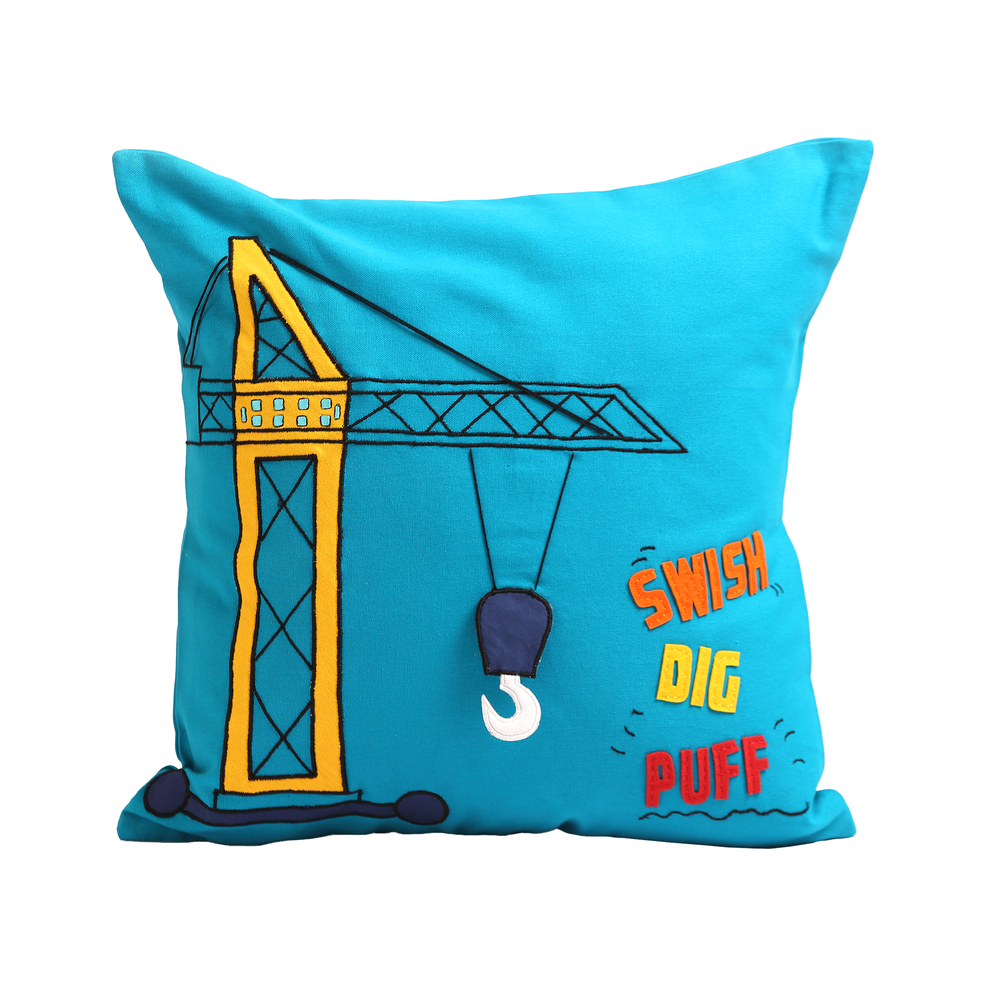 Boys N Toys Swish Dig Puff Blue Cushion