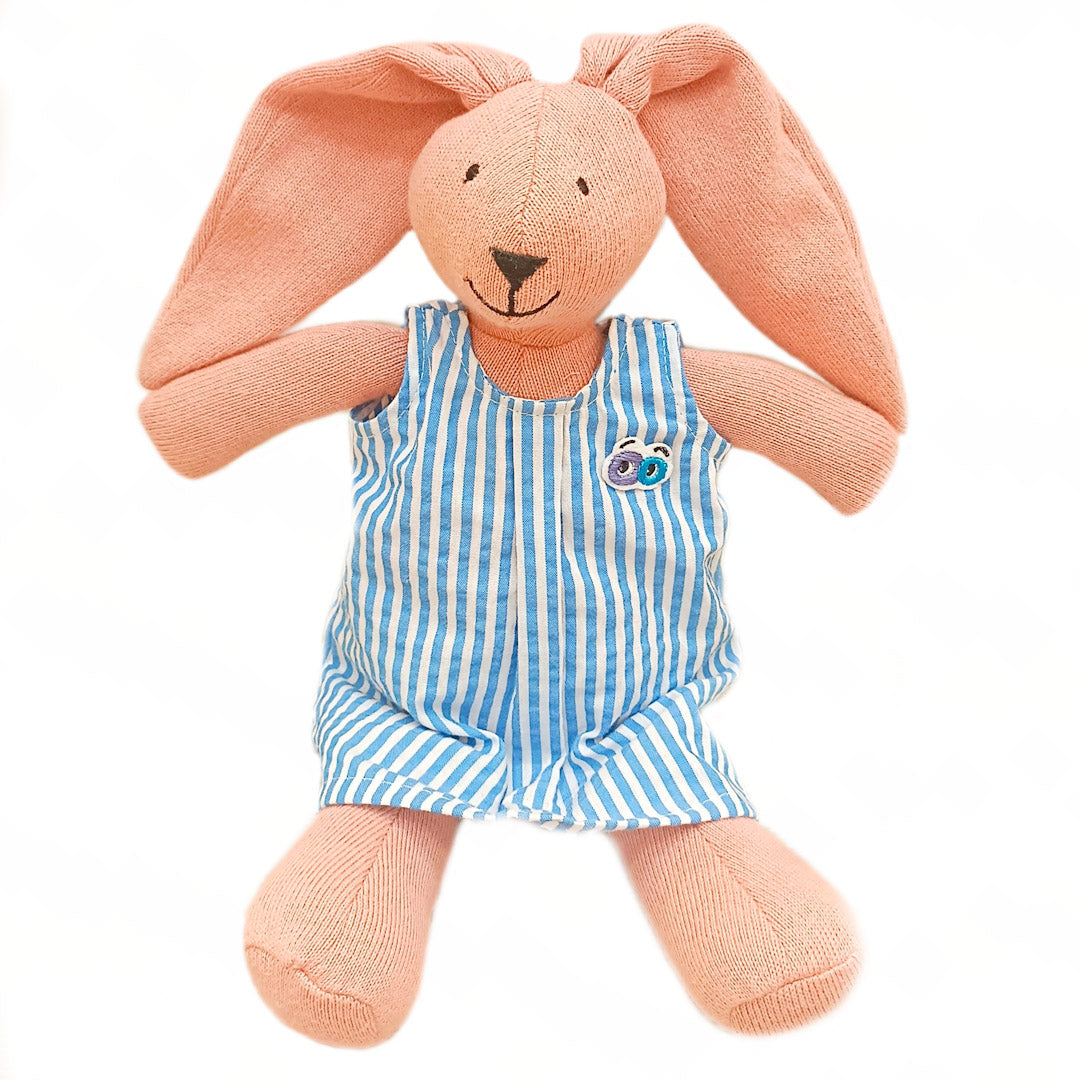 Doll's Blue Striped Seer Sucker Dress