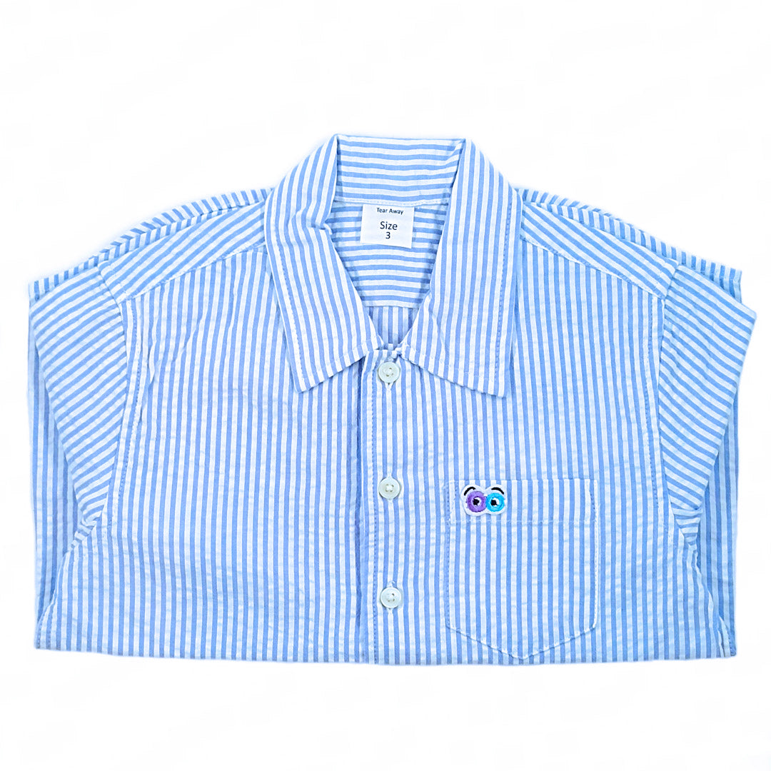Boys Blue Seersucker Shirt - Peekaboo Patterns