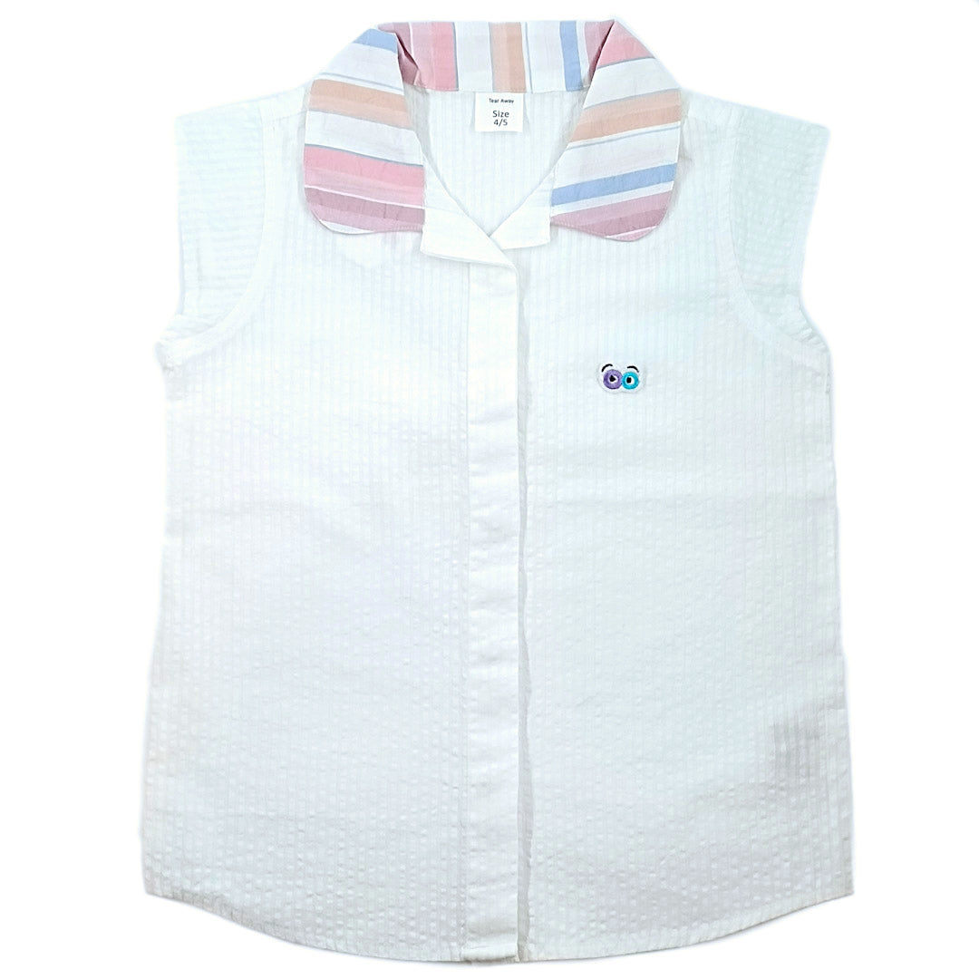 Girls Vanilla Seersucker Top