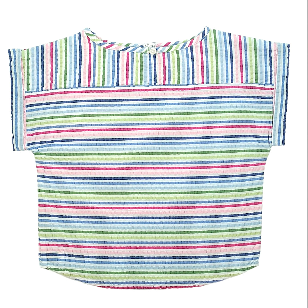 Girls Multi Color Seersucker Top