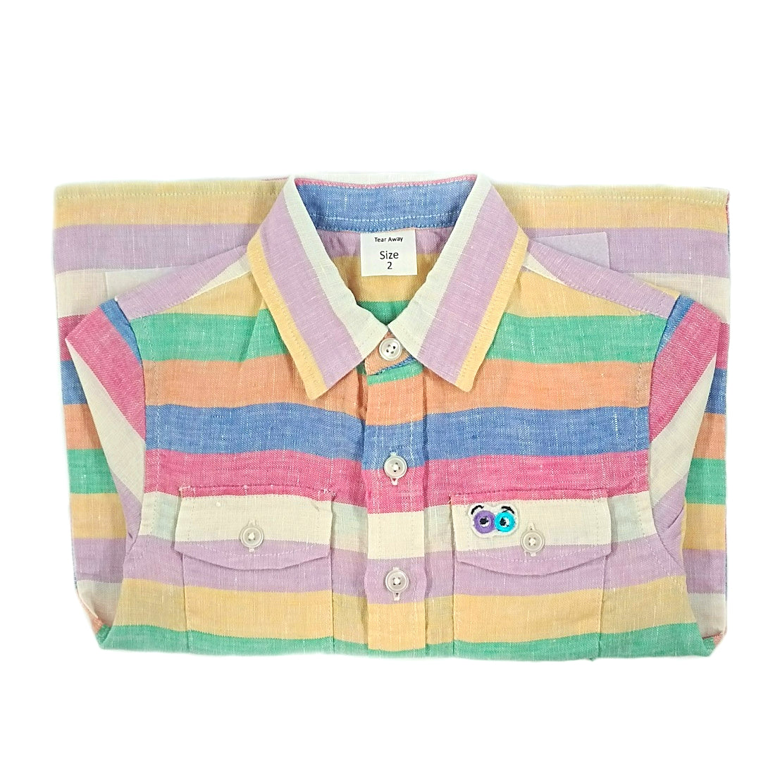 Boys Jujubes Multi Color Linen Shirt