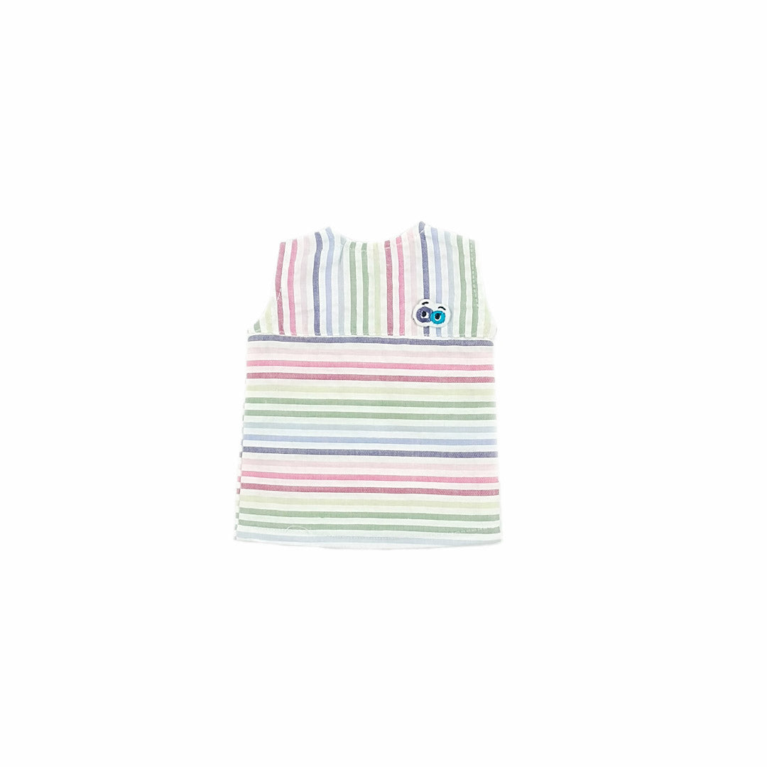 Doll's Multicolor Striped Seer sucker Dress - Peekaboo Patterns