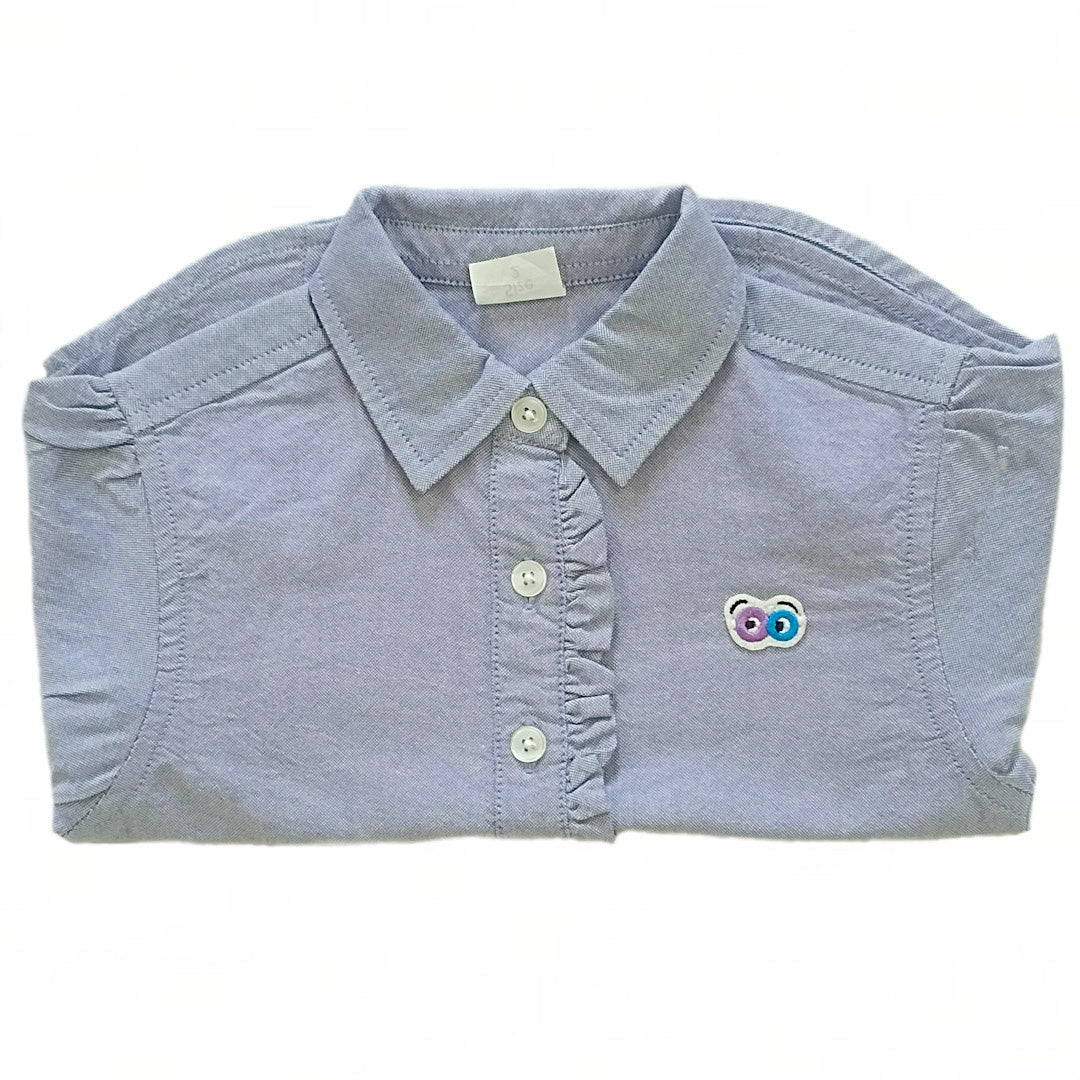Girls Ash Grey Cotton Blouse