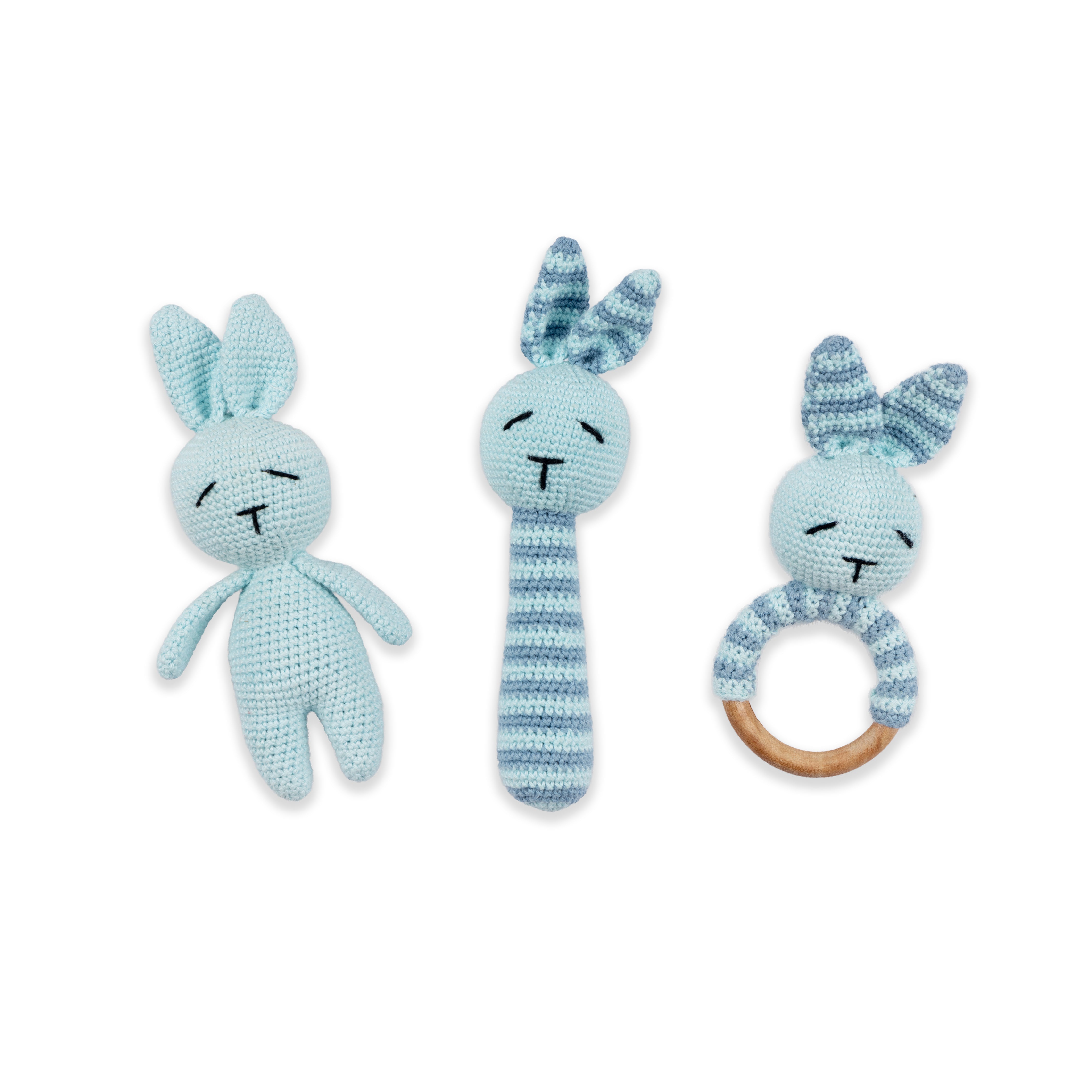 RABBIT- PINK- SET OF 3 - SOFT TOY