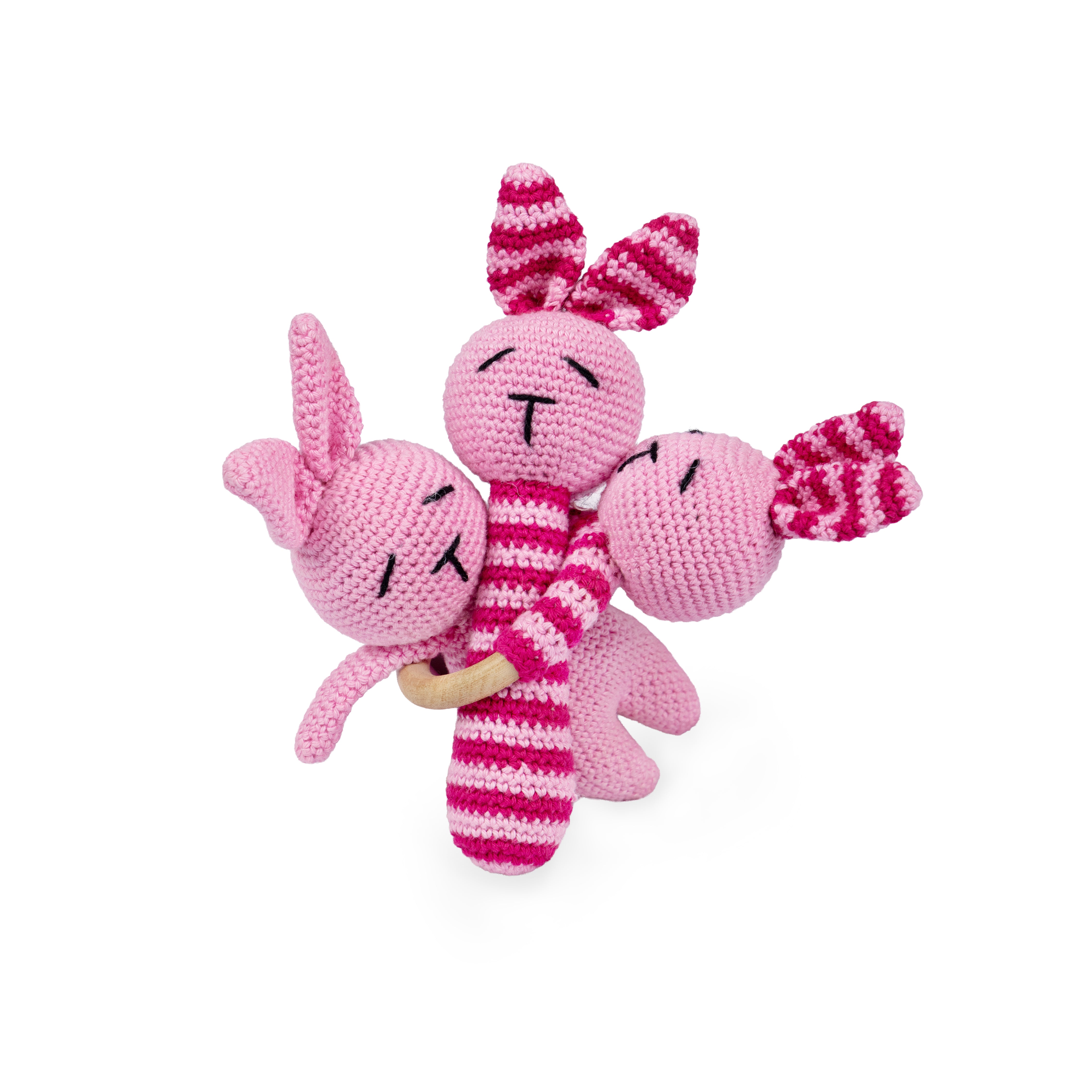 RABBIT- BLUE- SET OF 3 - SOFT TOY