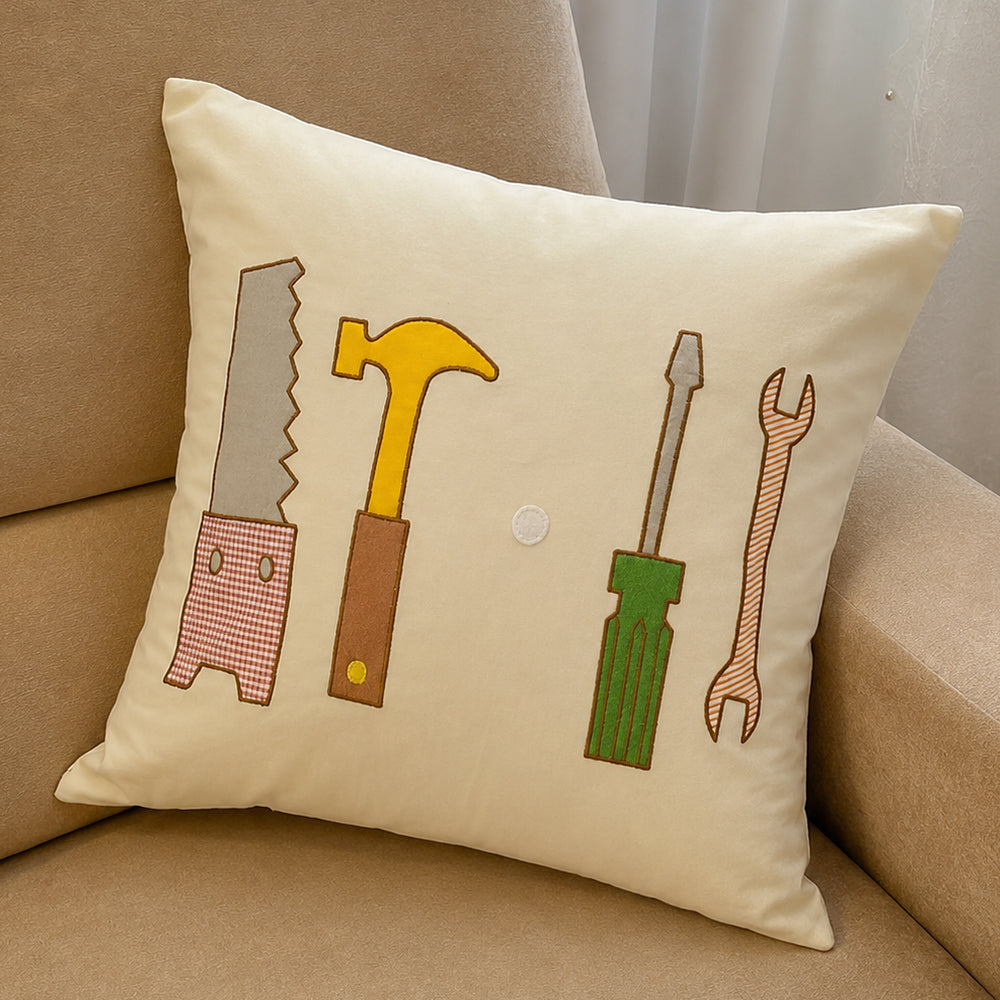 Boys N Toys - Tools Beige Cushion Cover