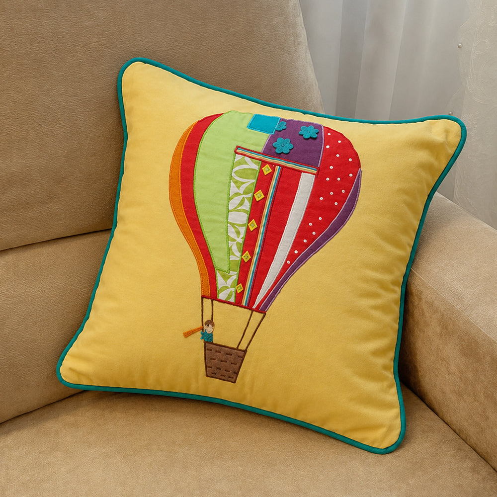 Around The World Hot Air Balloon  Cushion