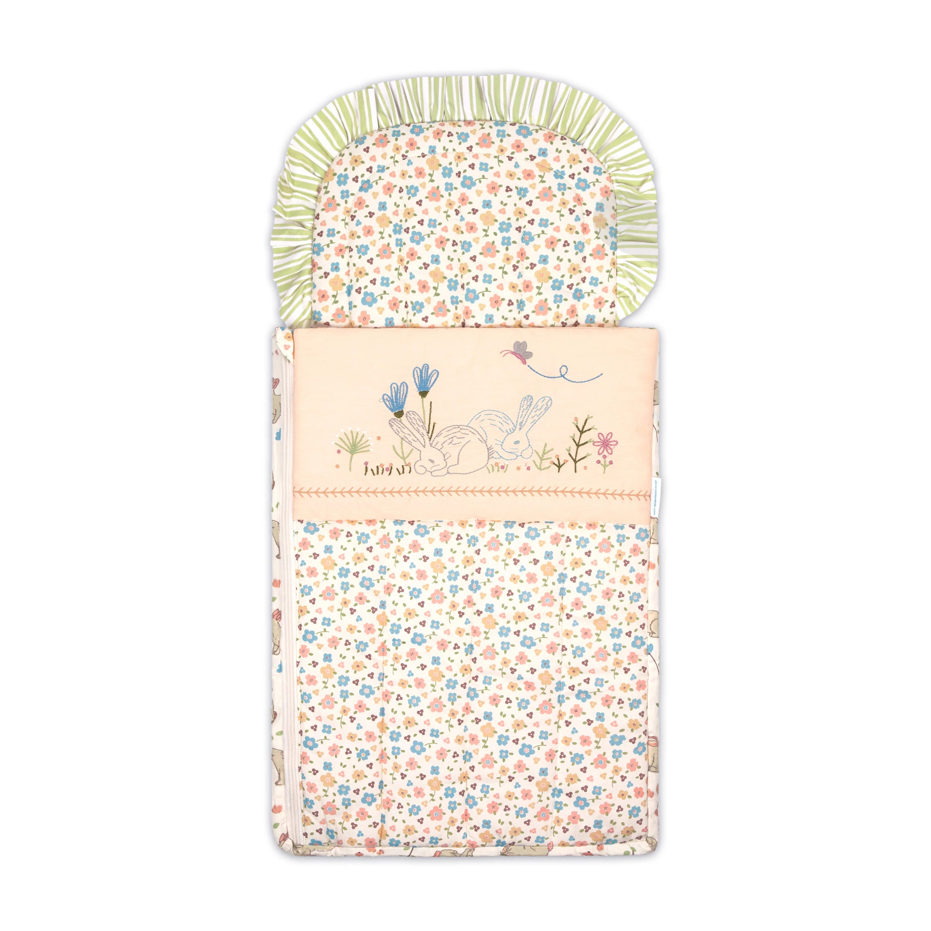 Quilted Nest Bag - Bunny Garden