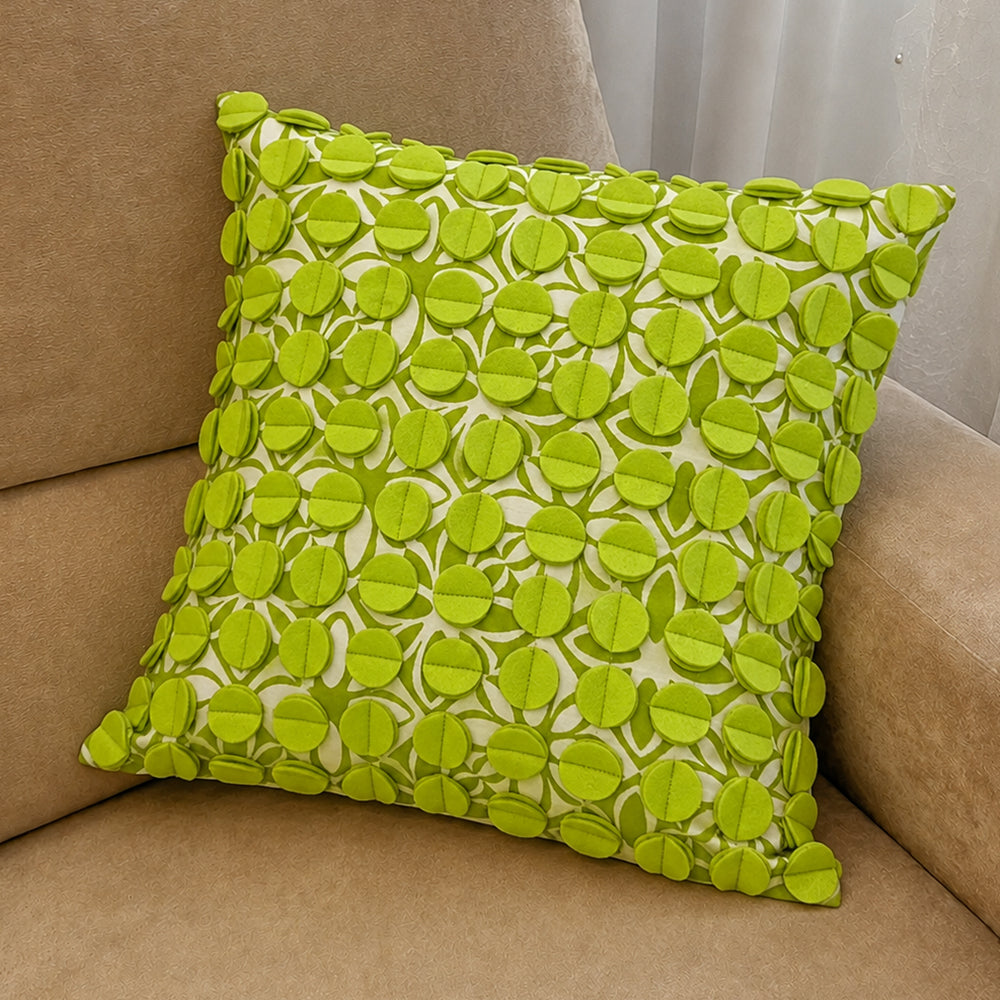 Circle On Circle Green Cushion