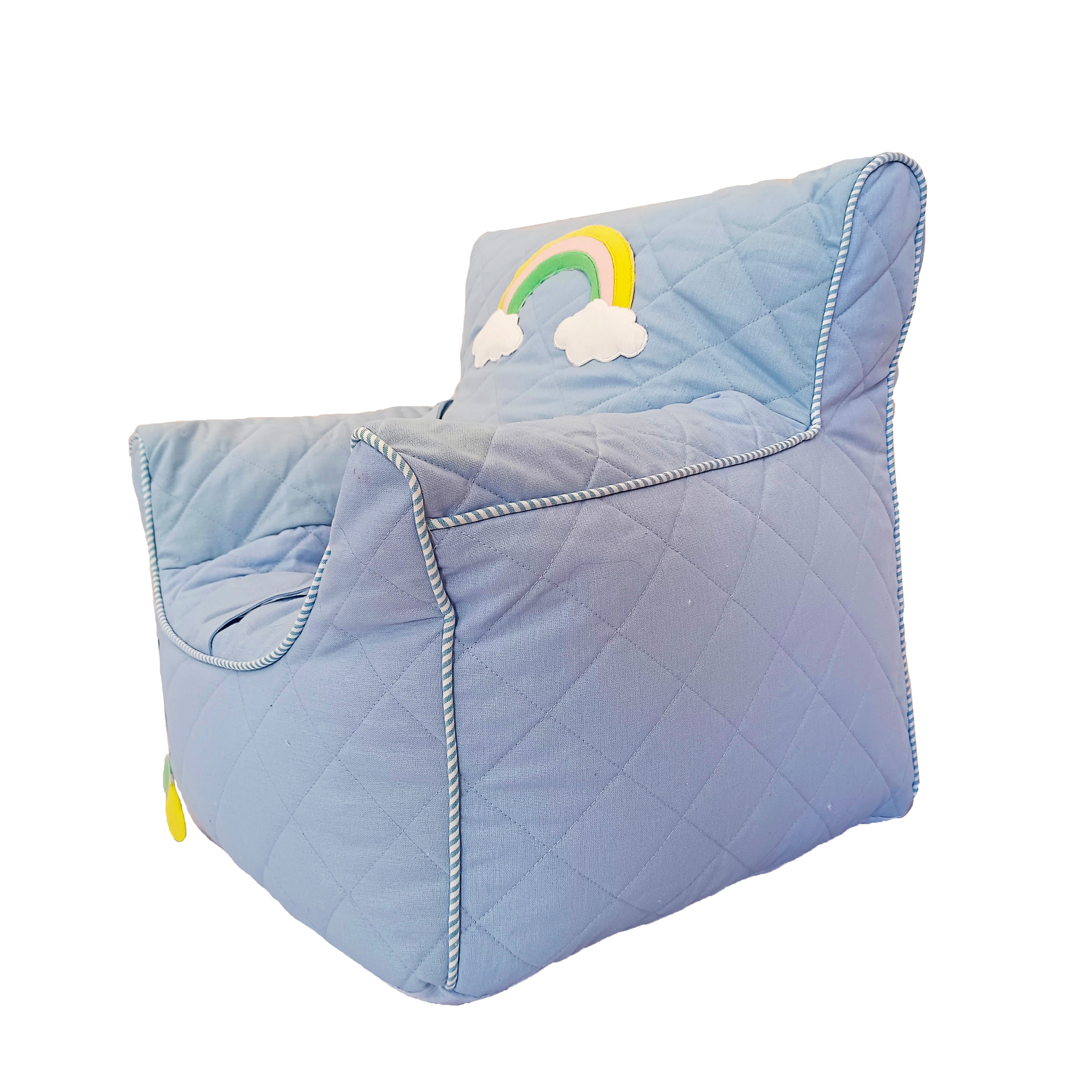 Rainbow Icey Blue Quilted - BeanChair Cover