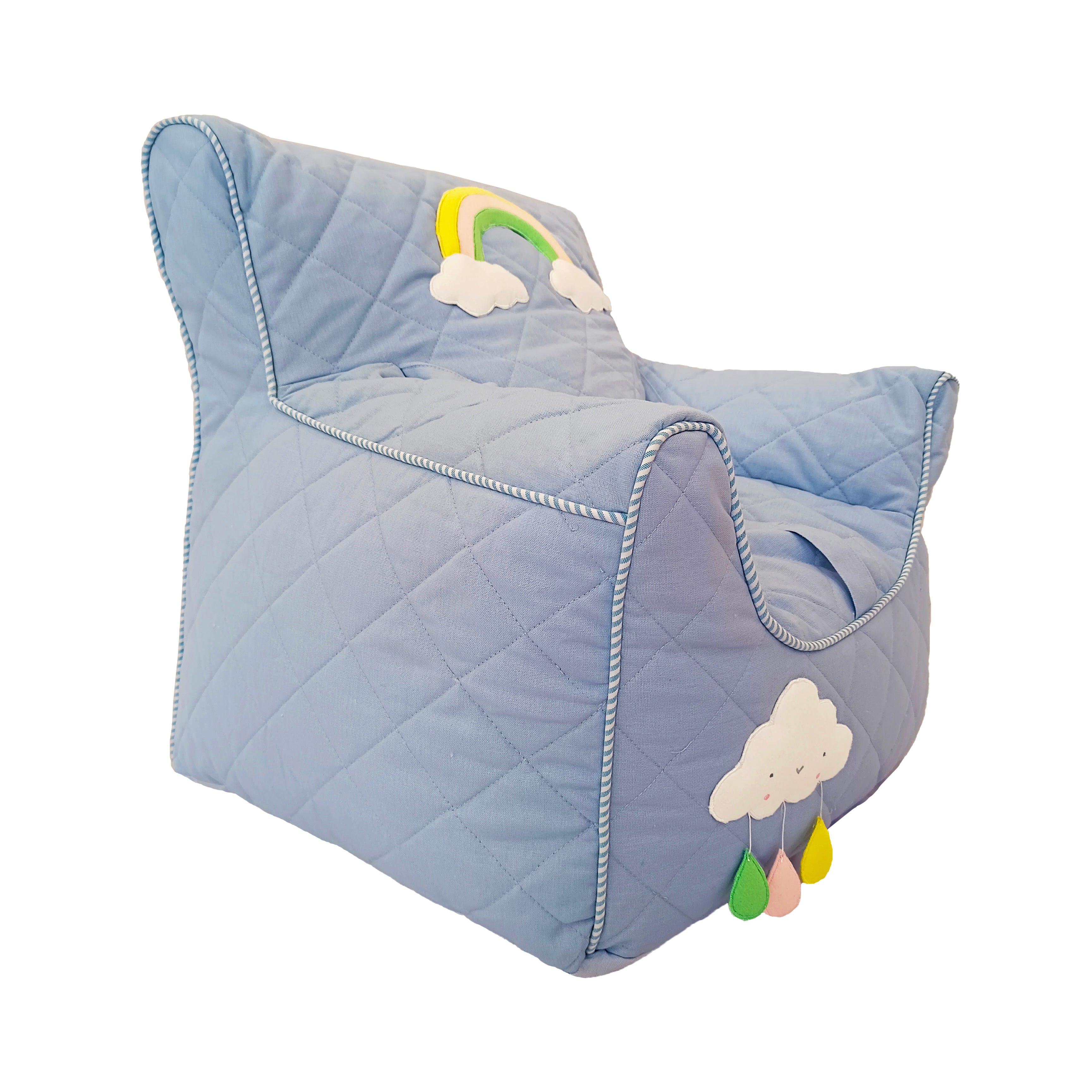Rainbow Icey Blue Quilted - BeanChair Cover