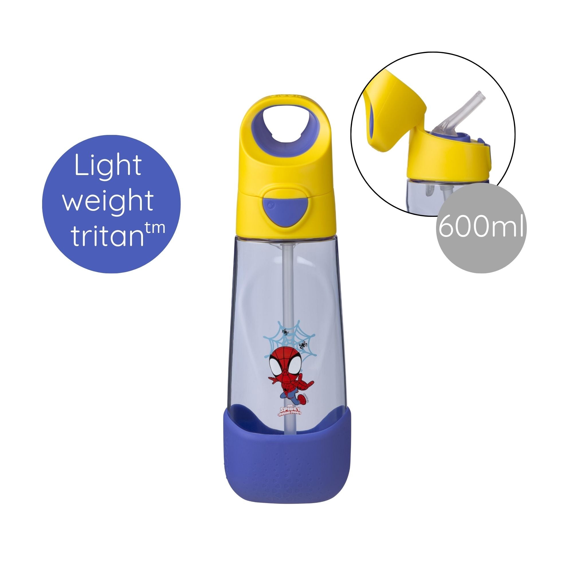 Spidey - Tritan straw Drink Bottle 600ml