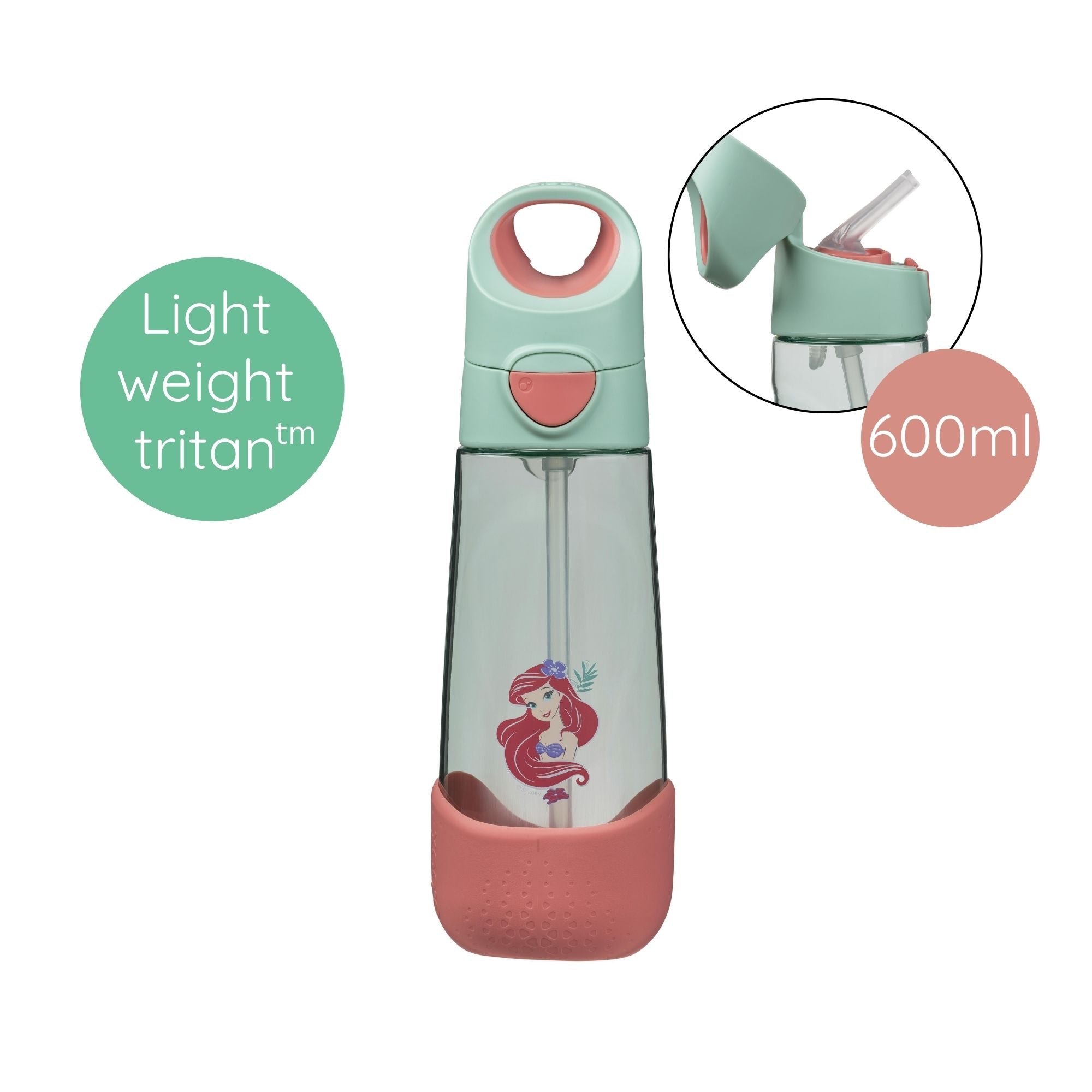 Little Mermaid - Tritan straw Drink Bottle 600ml