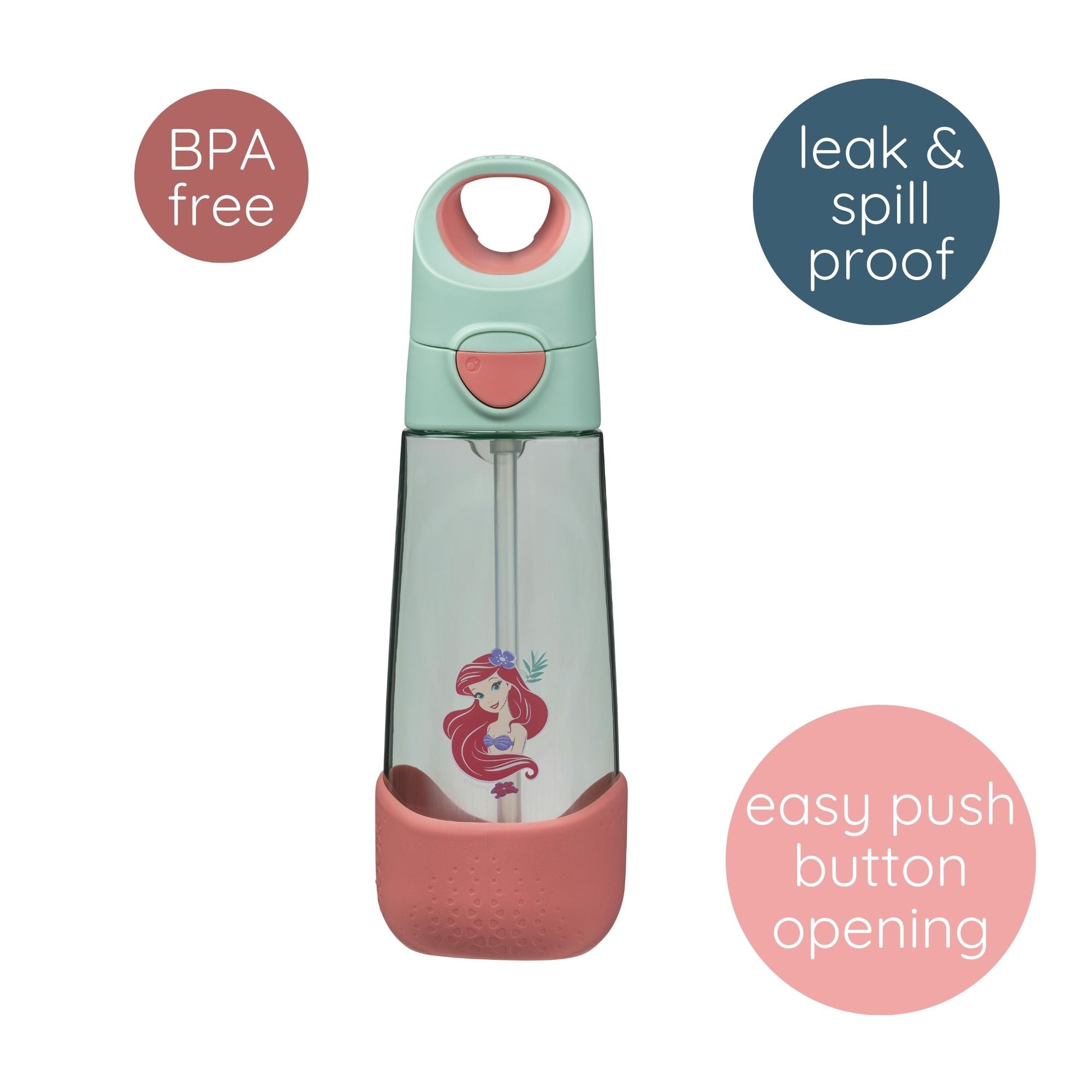 Little Mermaid - Tritan straw Drink Bottle 600ml