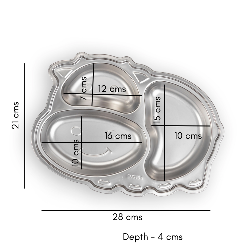 Stainless Steel Cow Lunch Plate