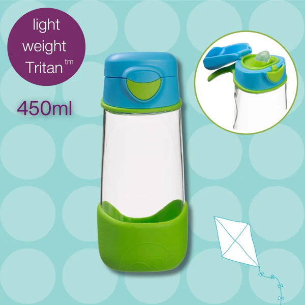 Tritan Sport Spout Drink Bottle 450ml Blue