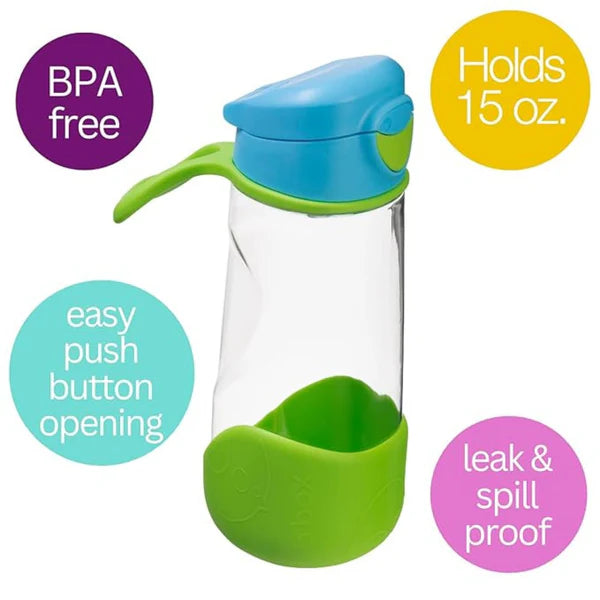 Tritan Sport Spout Drink Bottle 450ml Blue