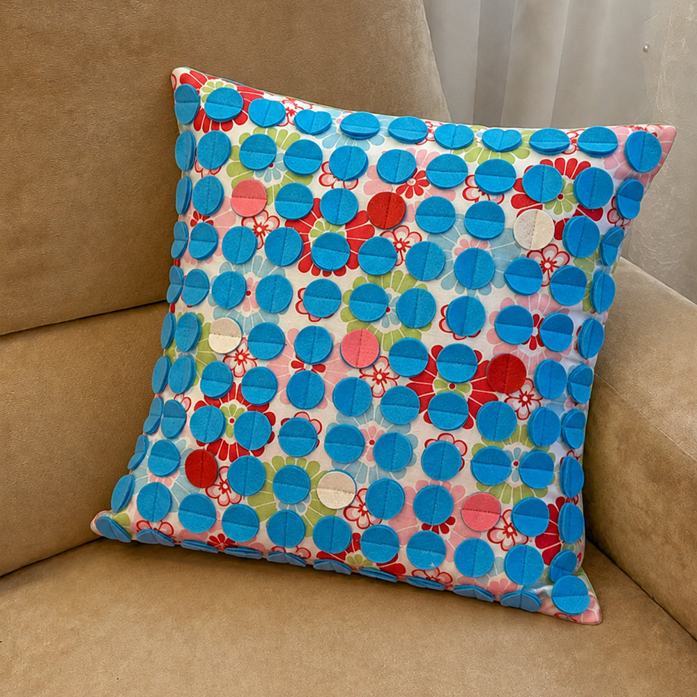 Circle On Circle Blue Cushion