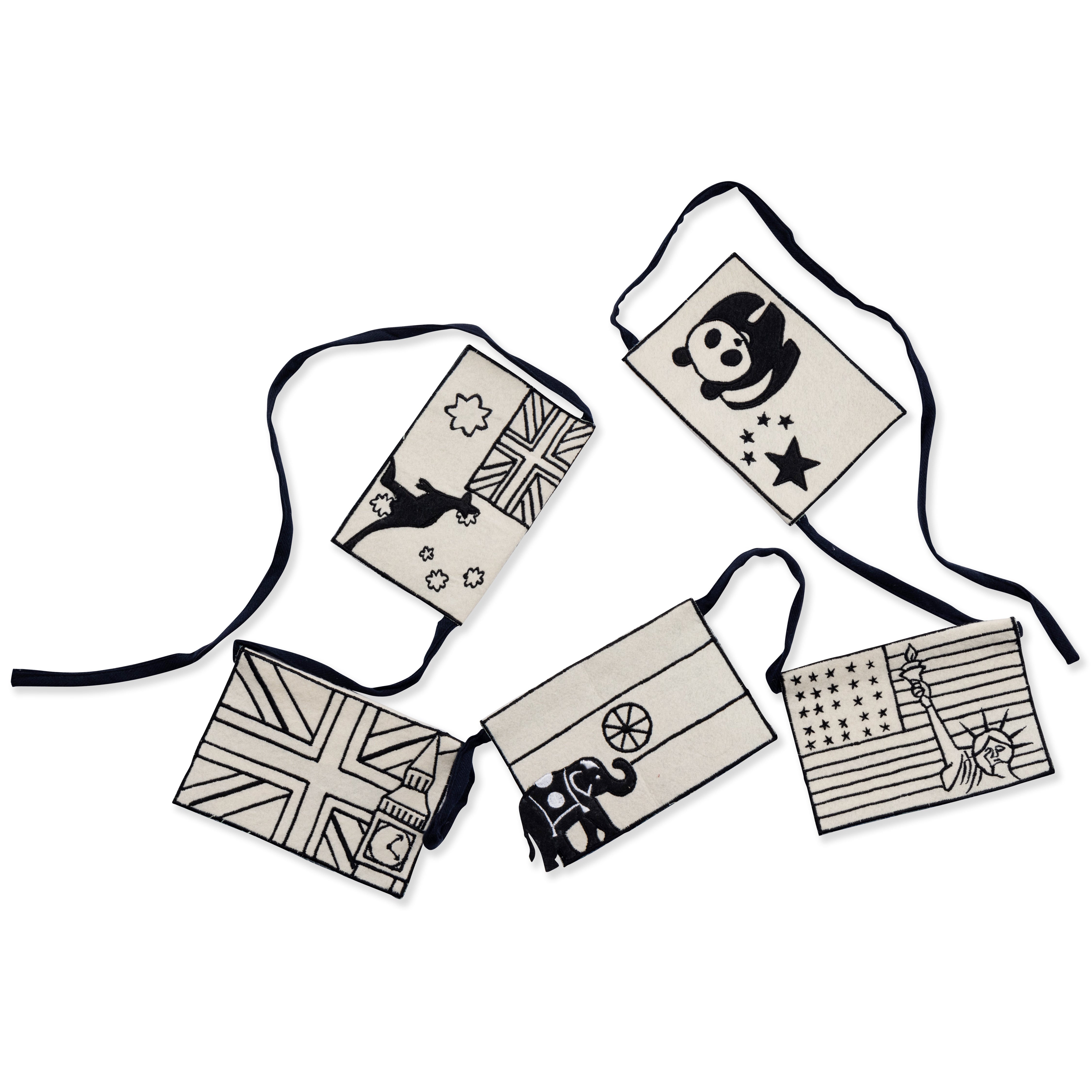 Wanderlust Black And White Bunting