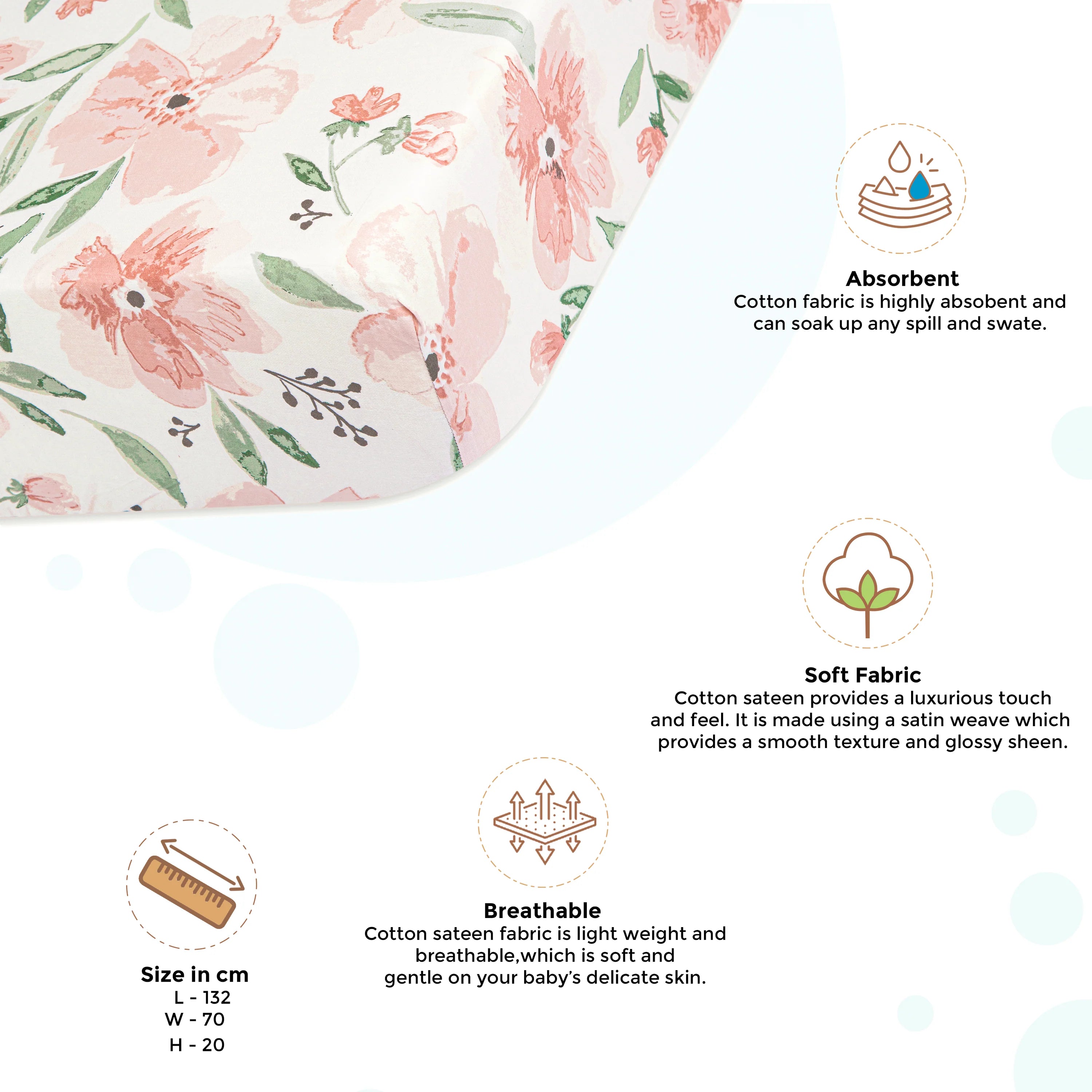 Parker Crib Fitted Sheet – Floral