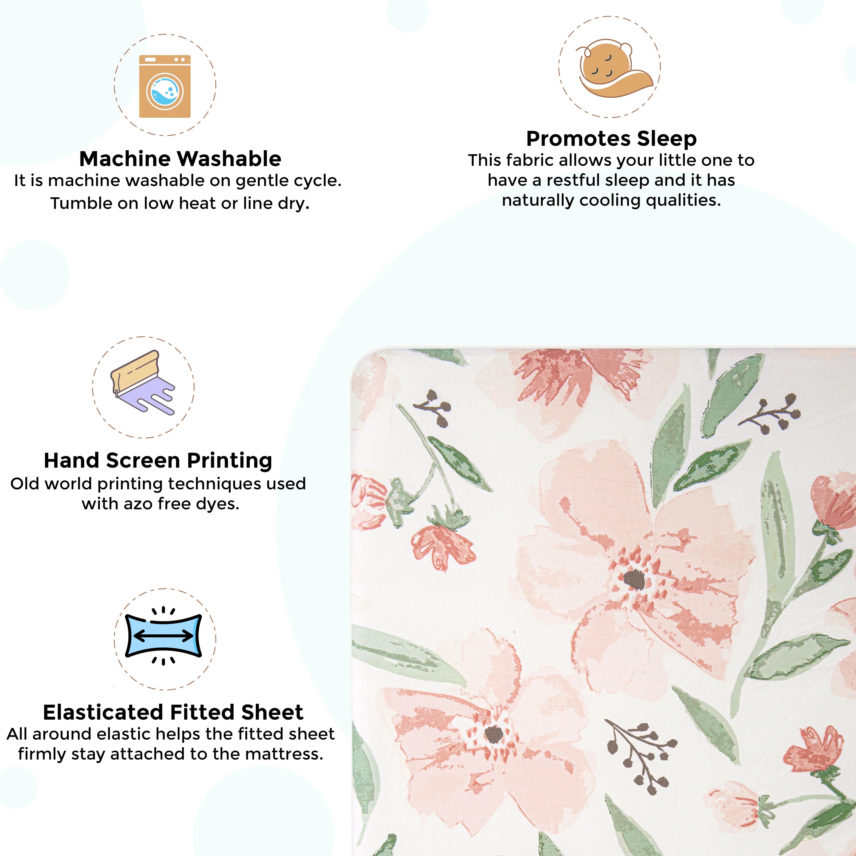Parker Crib Fitted Sheet – Floral