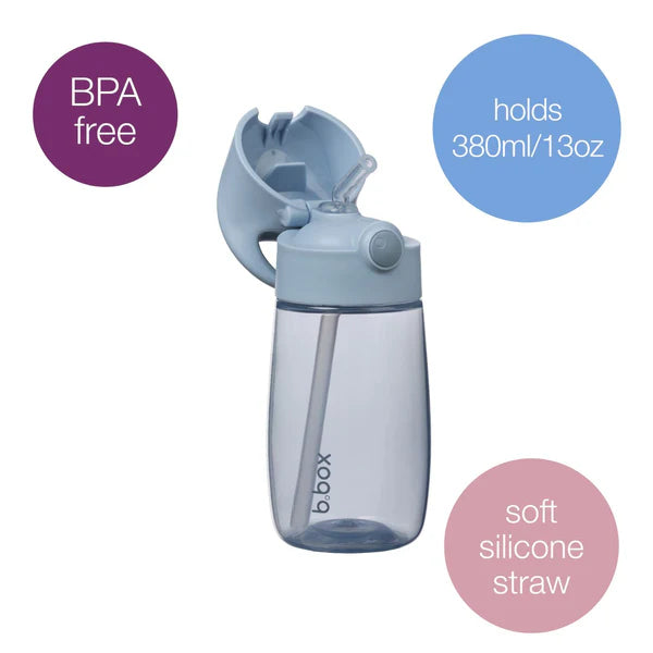 Straw Drink Bottle Junior 380ml Chill Out Blue