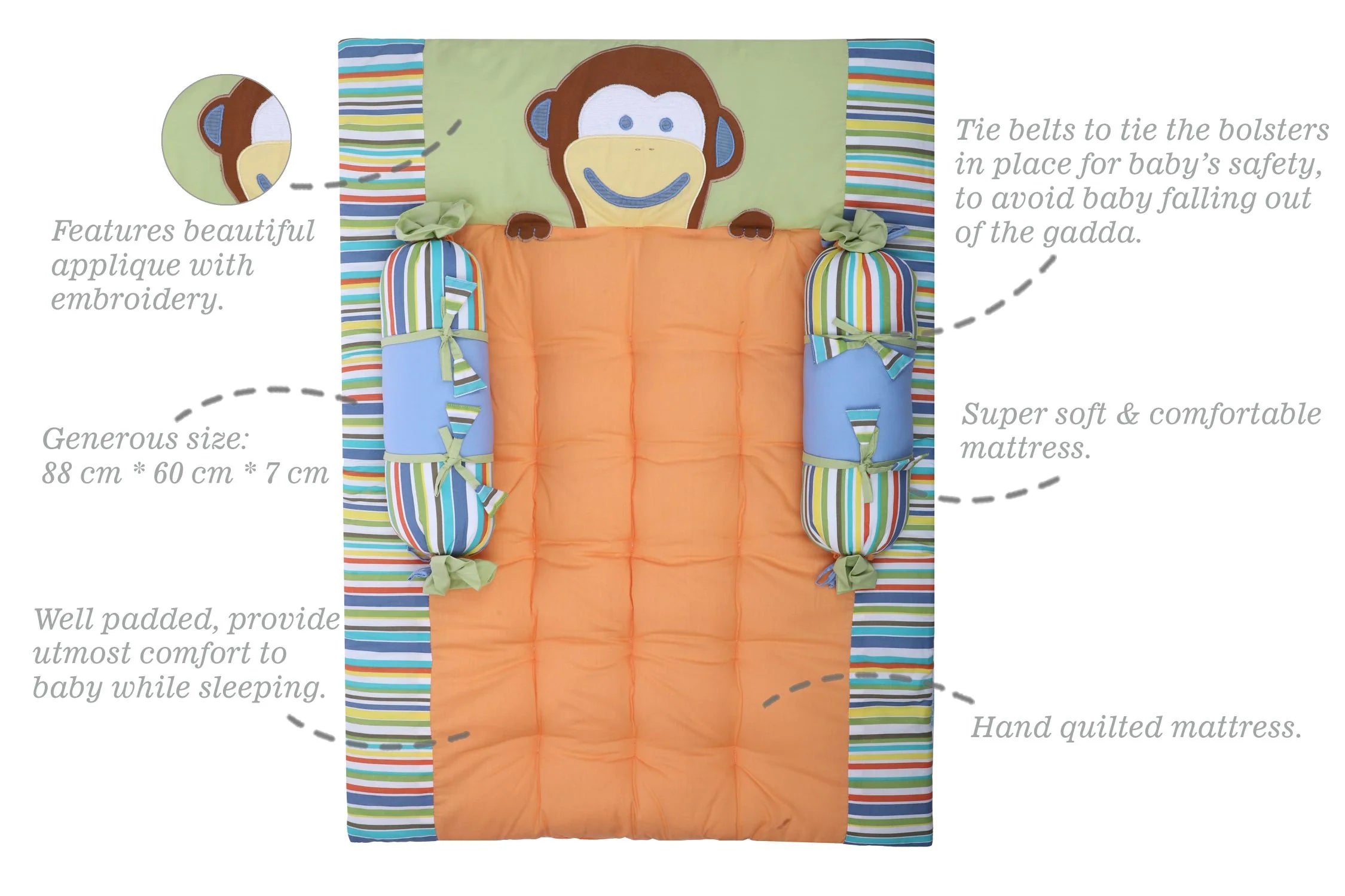 Gadda Set with 2 bolsters - Head & Tail