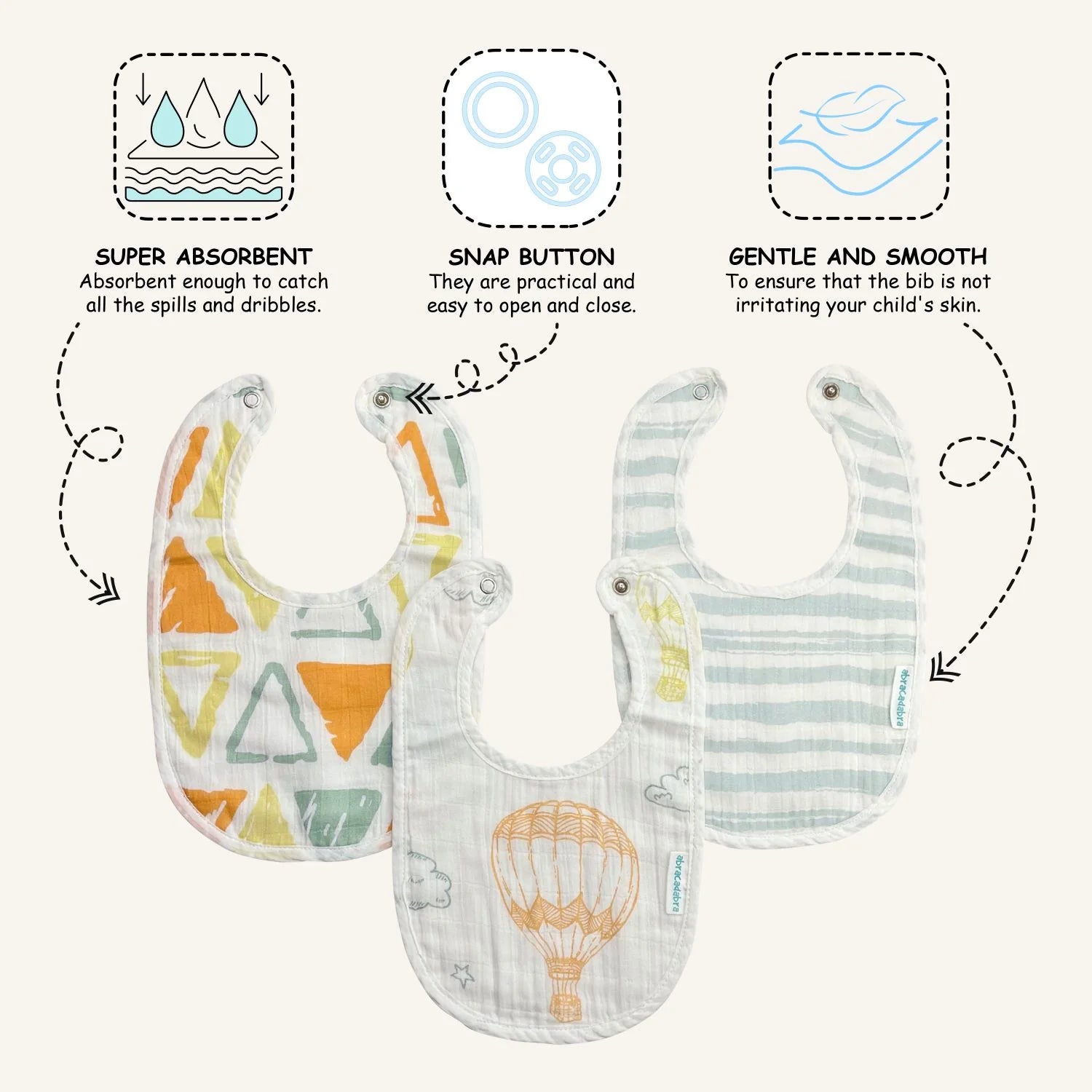 Muslin Bibs Hot Air Balloon
