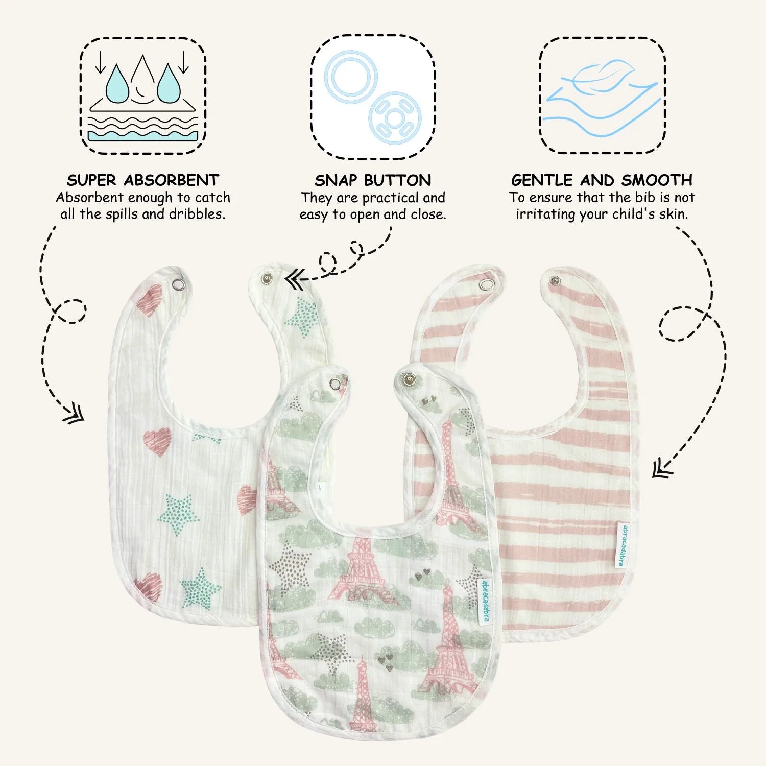 Muslin Bibs Eiffel Tower