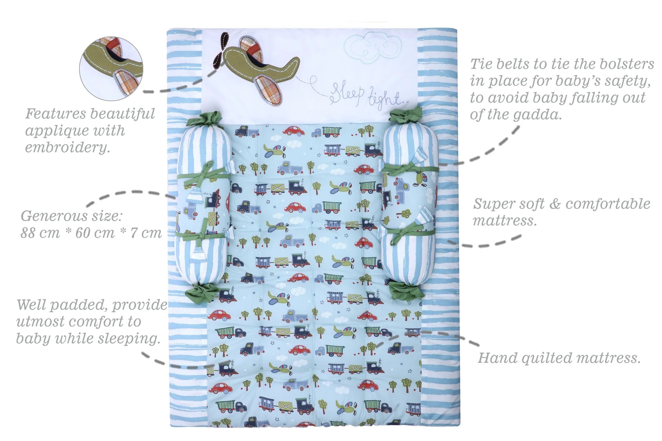 Gadda Set with 2 bolsters - Transport