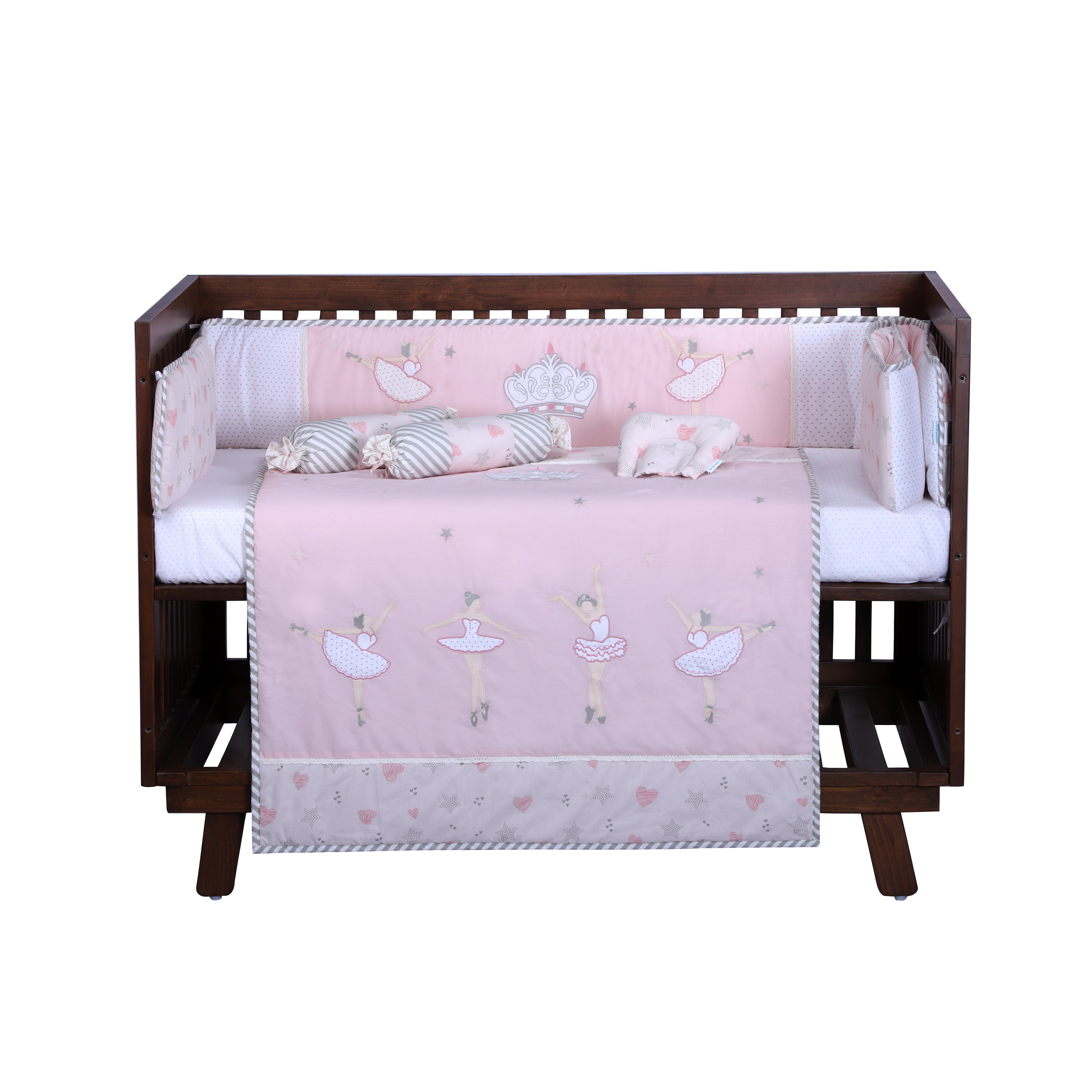 6 PIECE COT BEDDING SET - BALLERINA