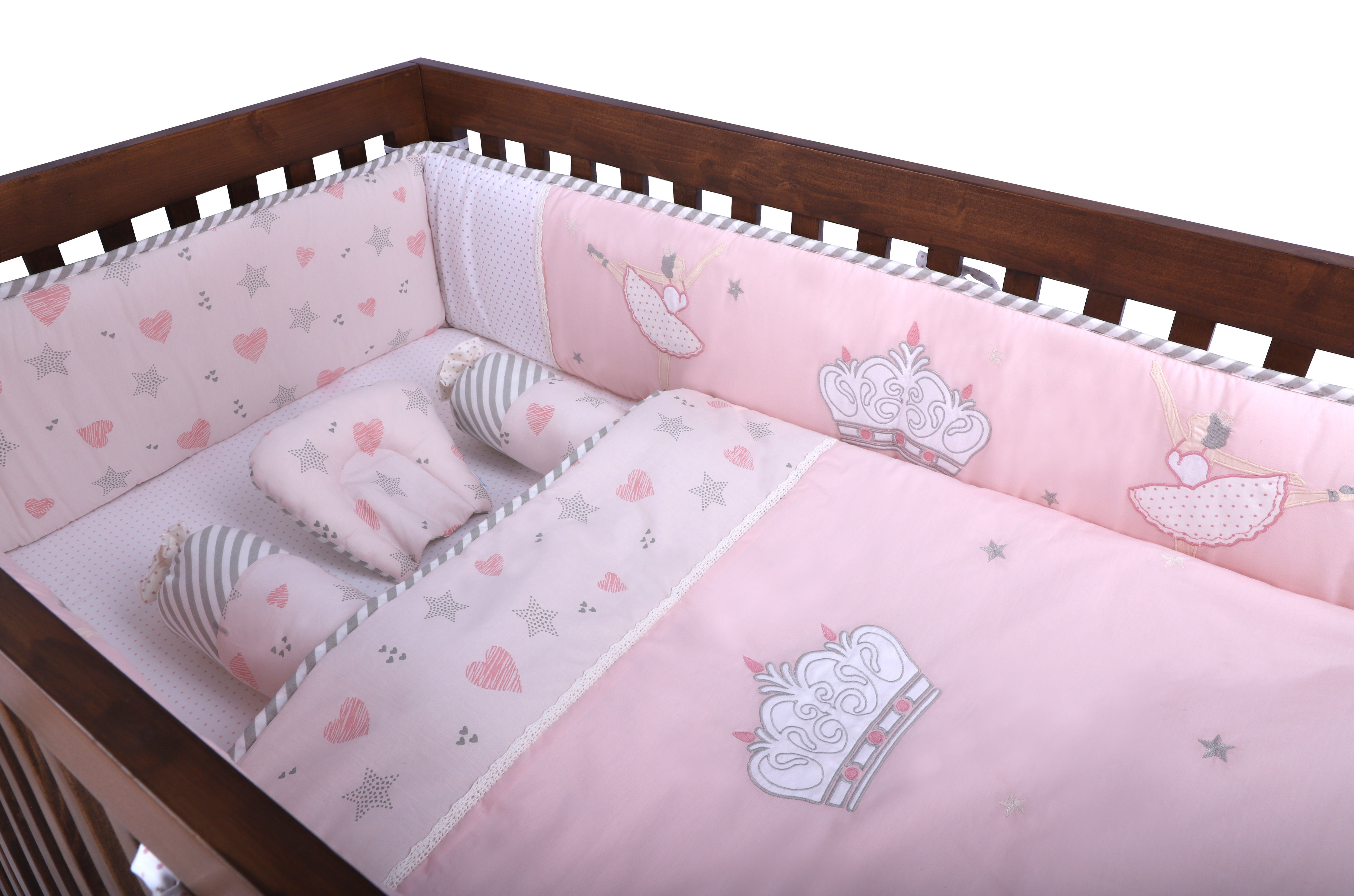 6 PIECE COT BEDDING SET - BALLERINA