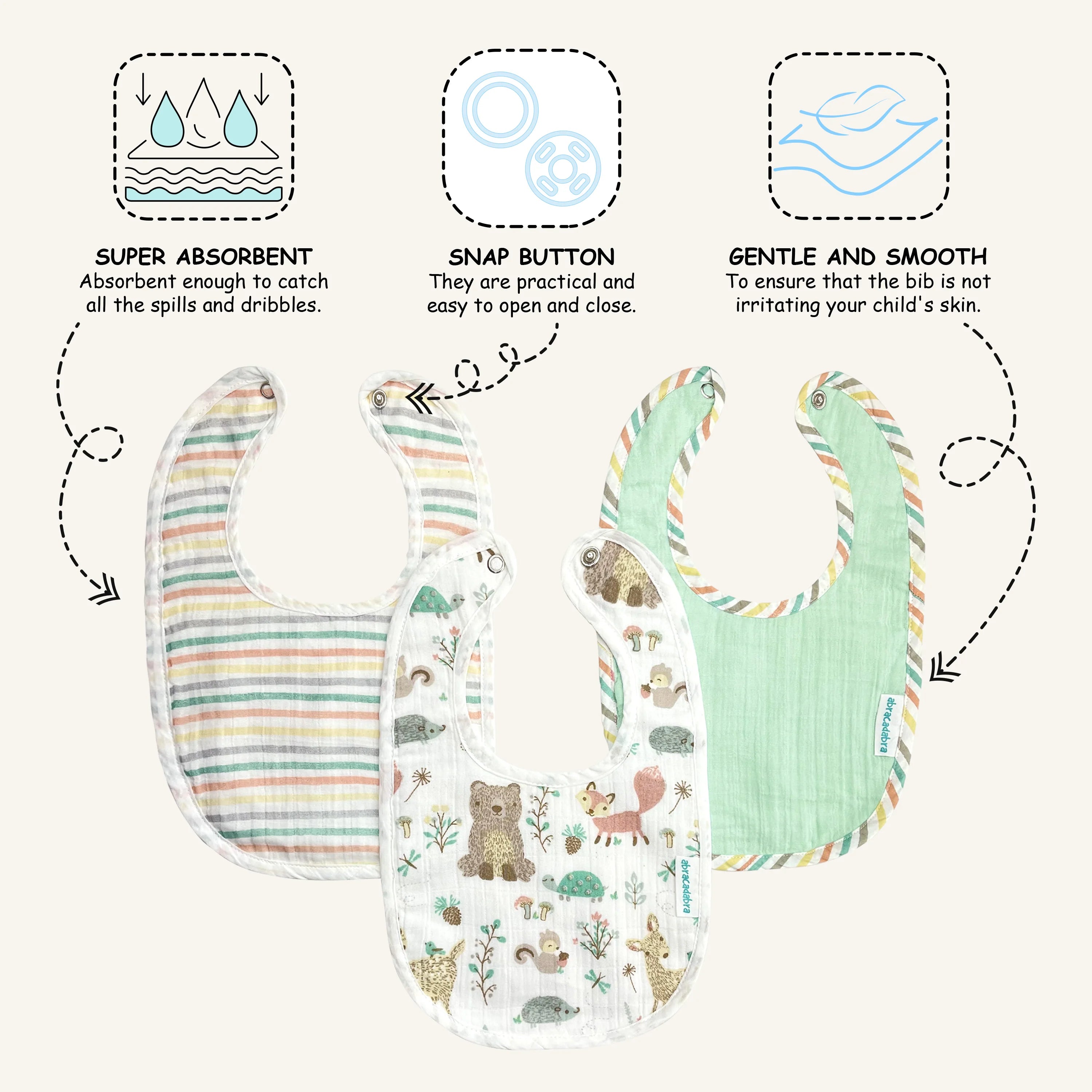 Muslin Bibs Bambi & Friends