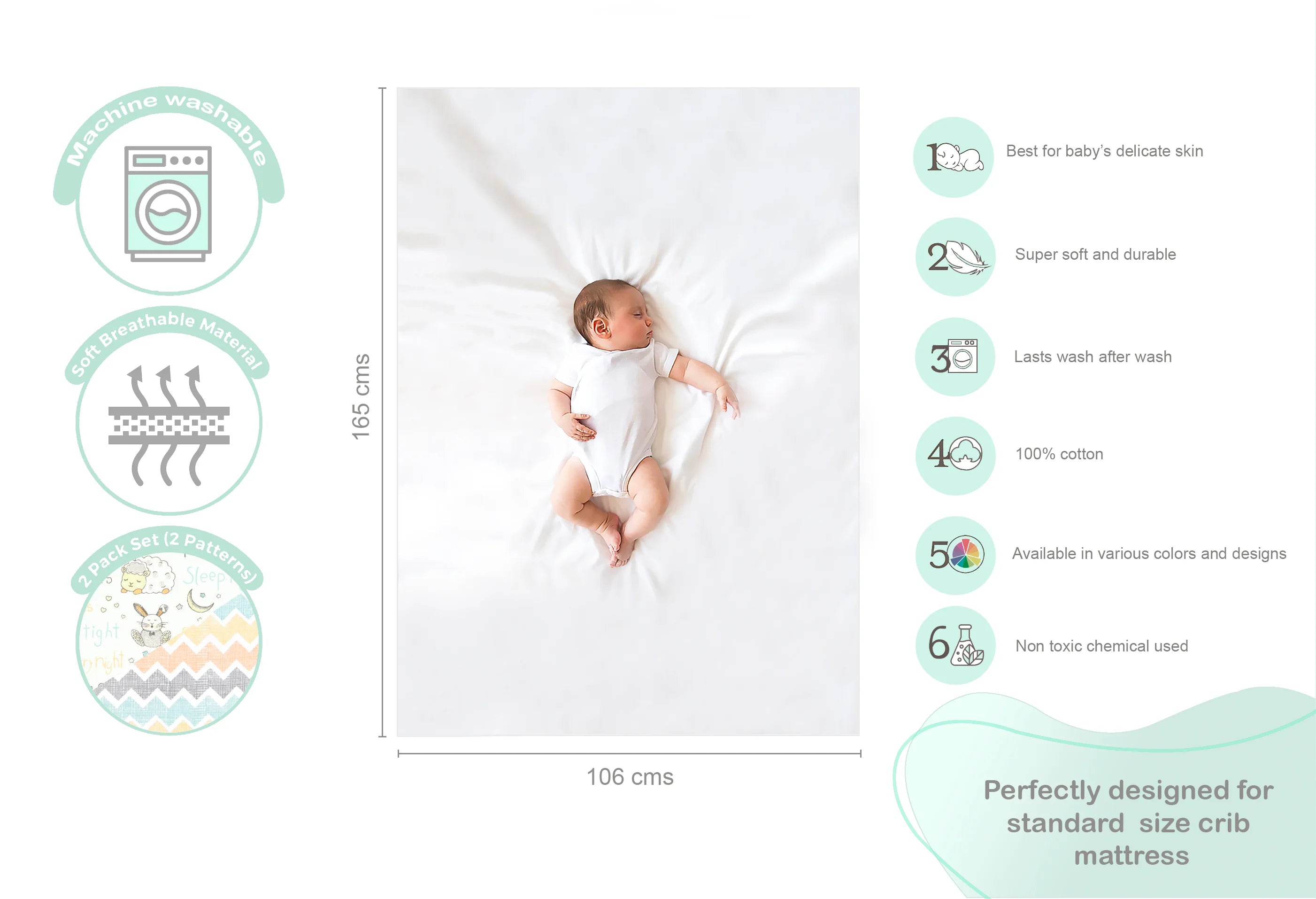 Flat Sheet (Set of 2) Sleepy Friends