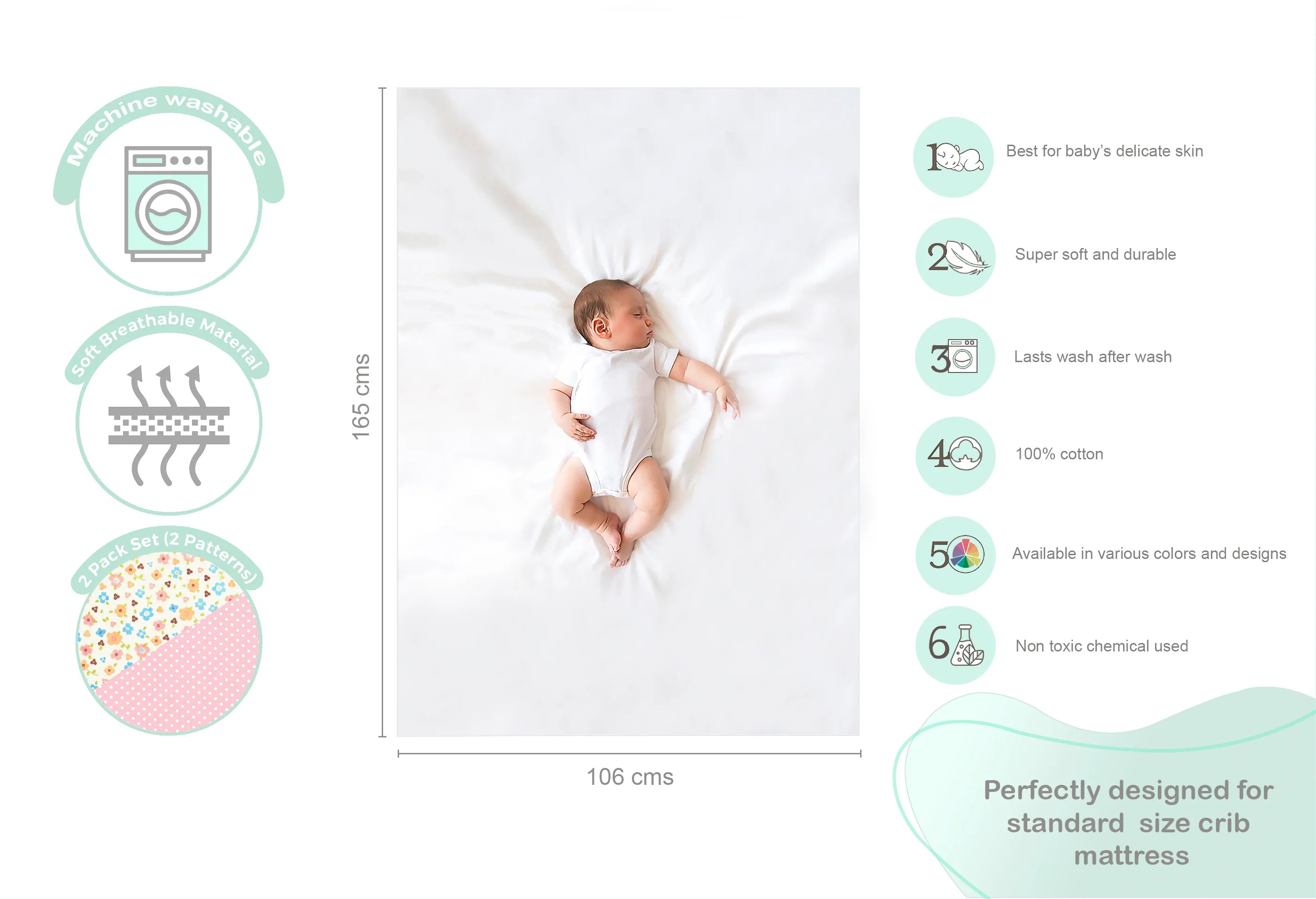 Flat Sheet (Set of 2) Ditsy Floral