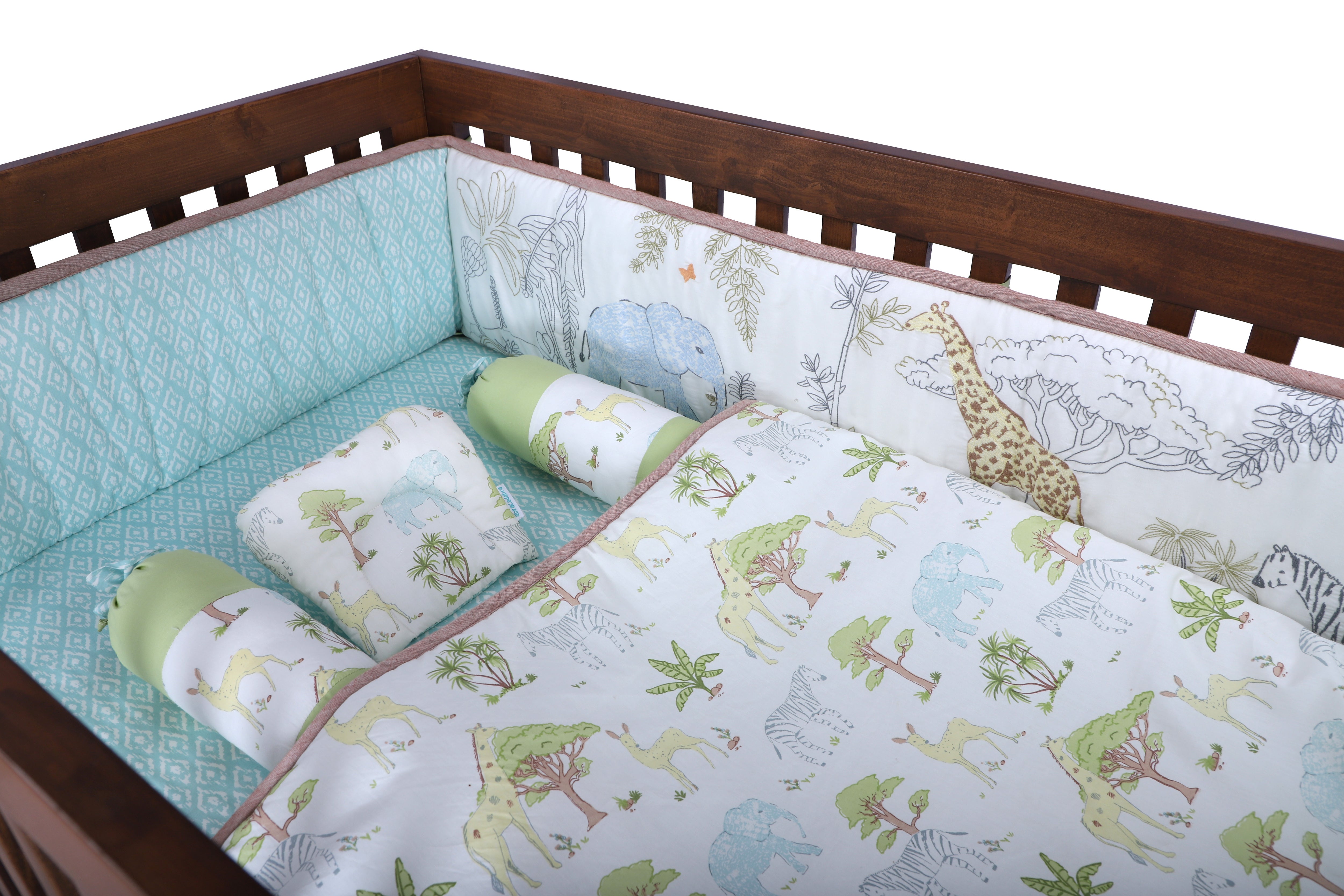 6 PIECE COT BEDDING SET - SAVANNA