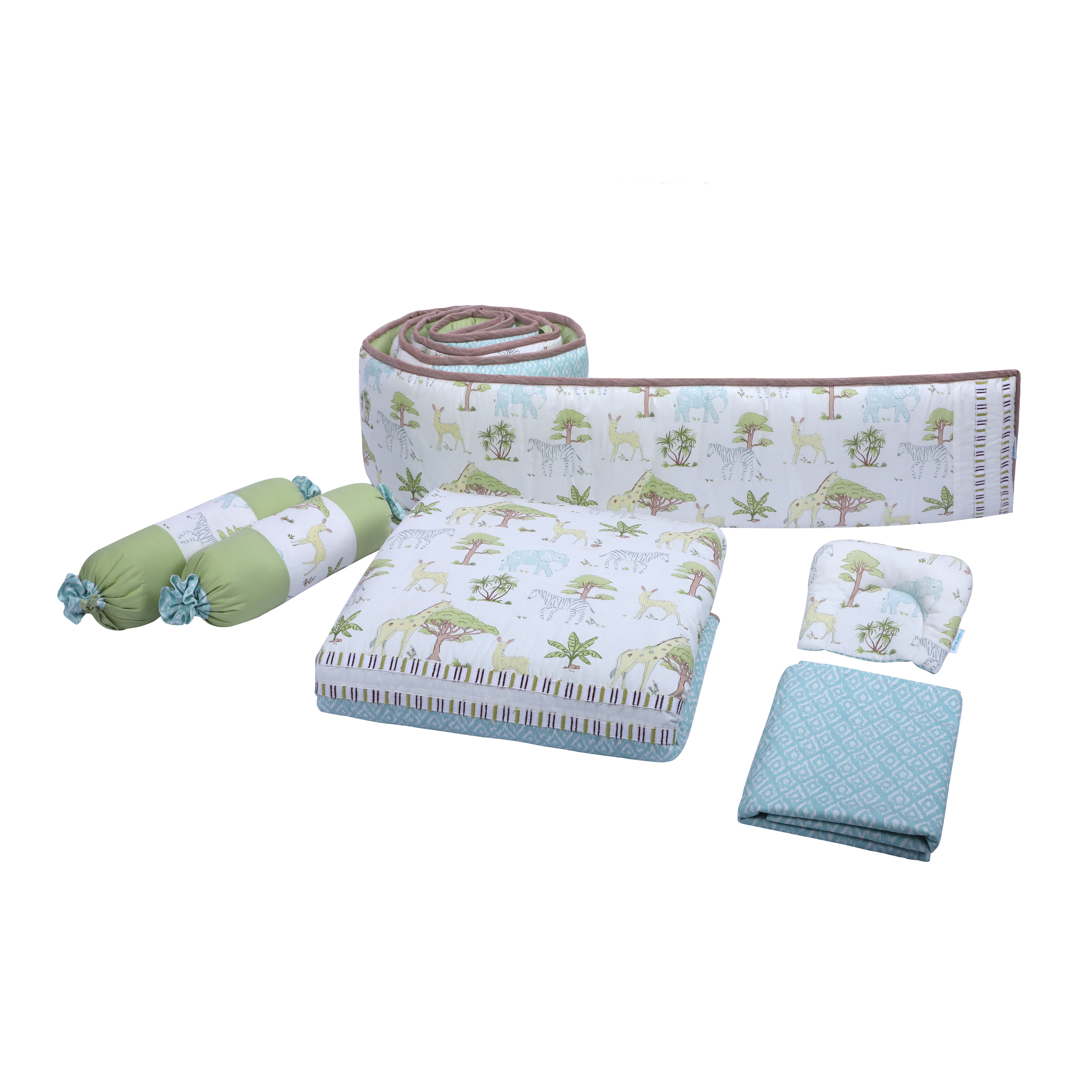 6 PIECE COT BEDDING SET - SAVANNA