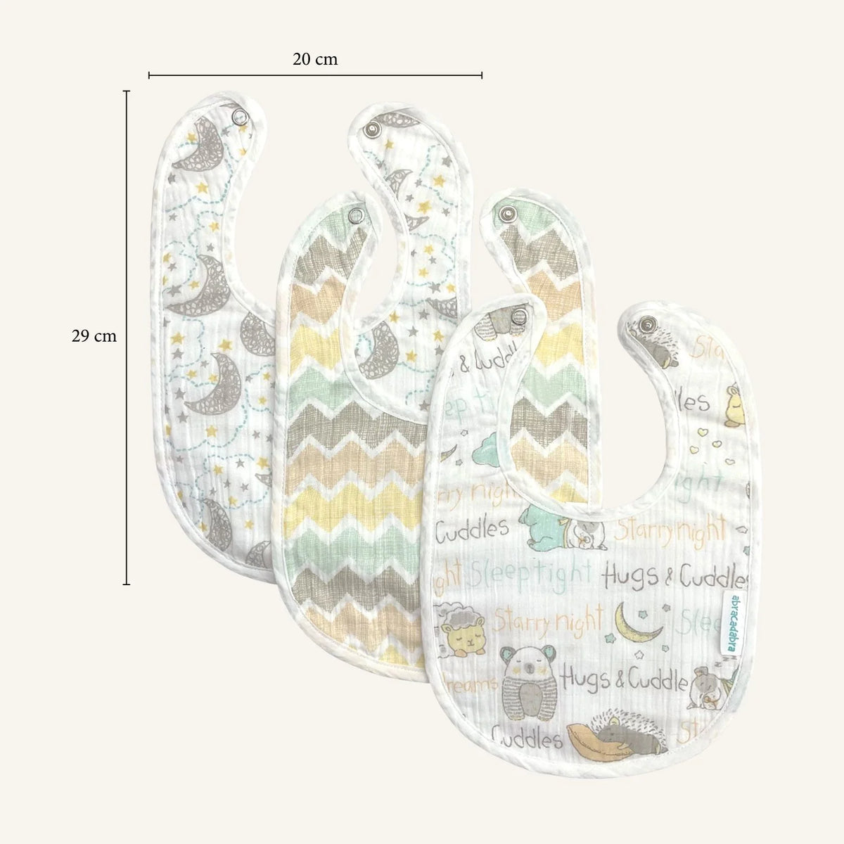 Muslin Bibs Sleepy Friends