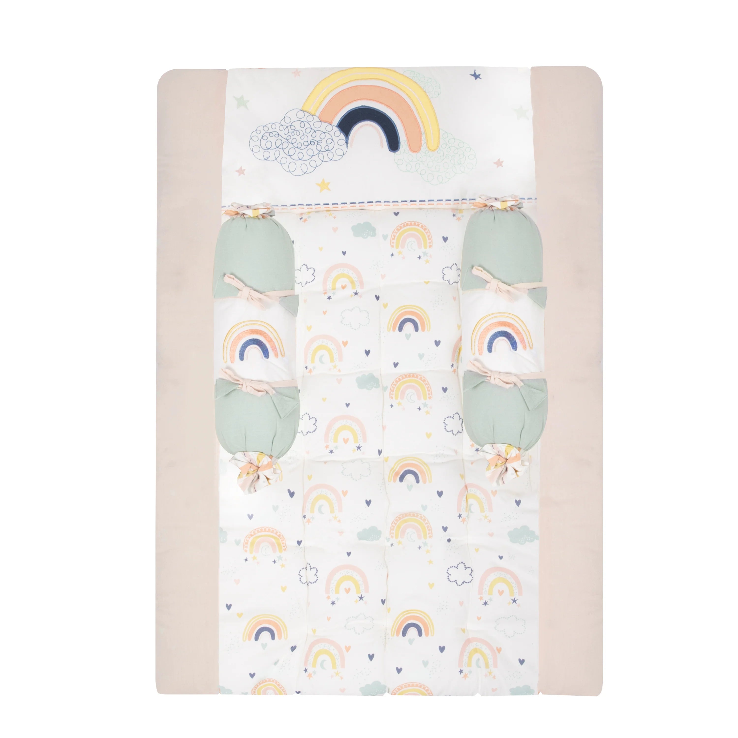 Gadda Set with two bolsters - Rainbow